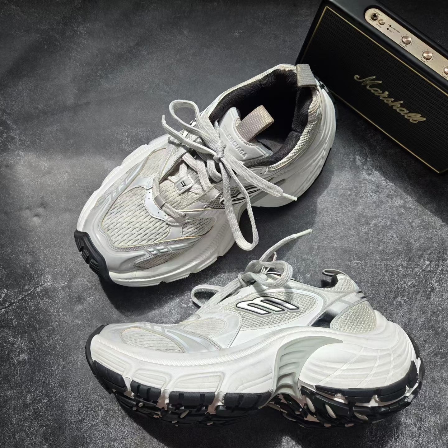 Balenciaga 10XL Black White Sneakers — back