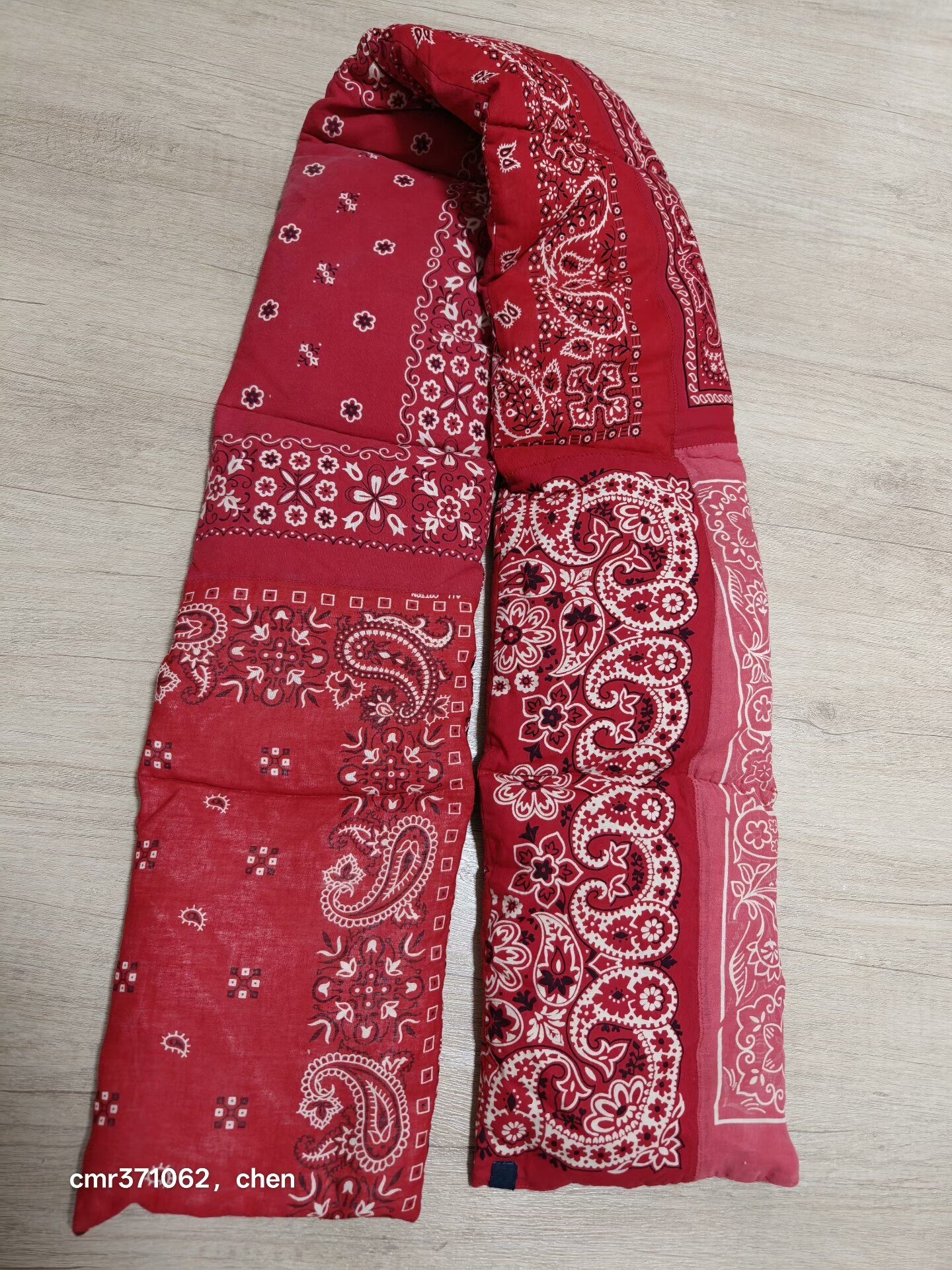 VISVIM Red Down Muffler Bandana — back