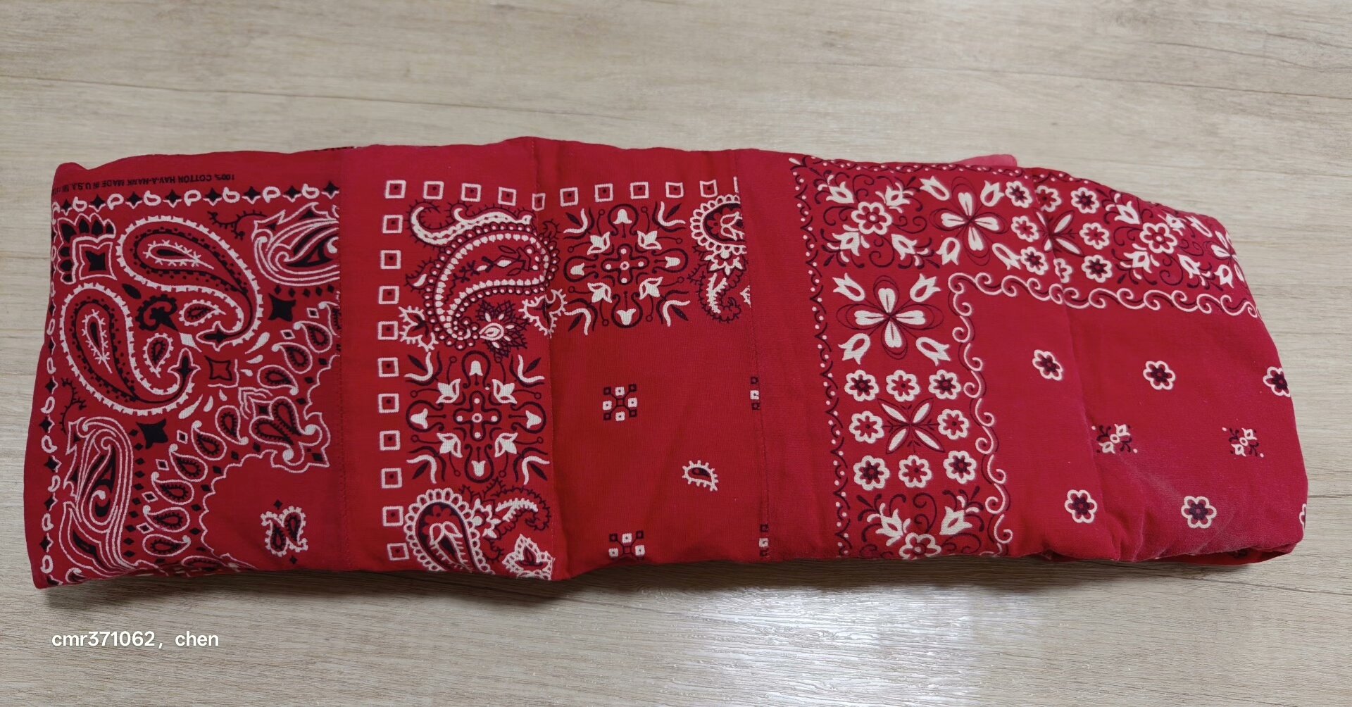 VISVIM Red Down Muffler Bandana — front