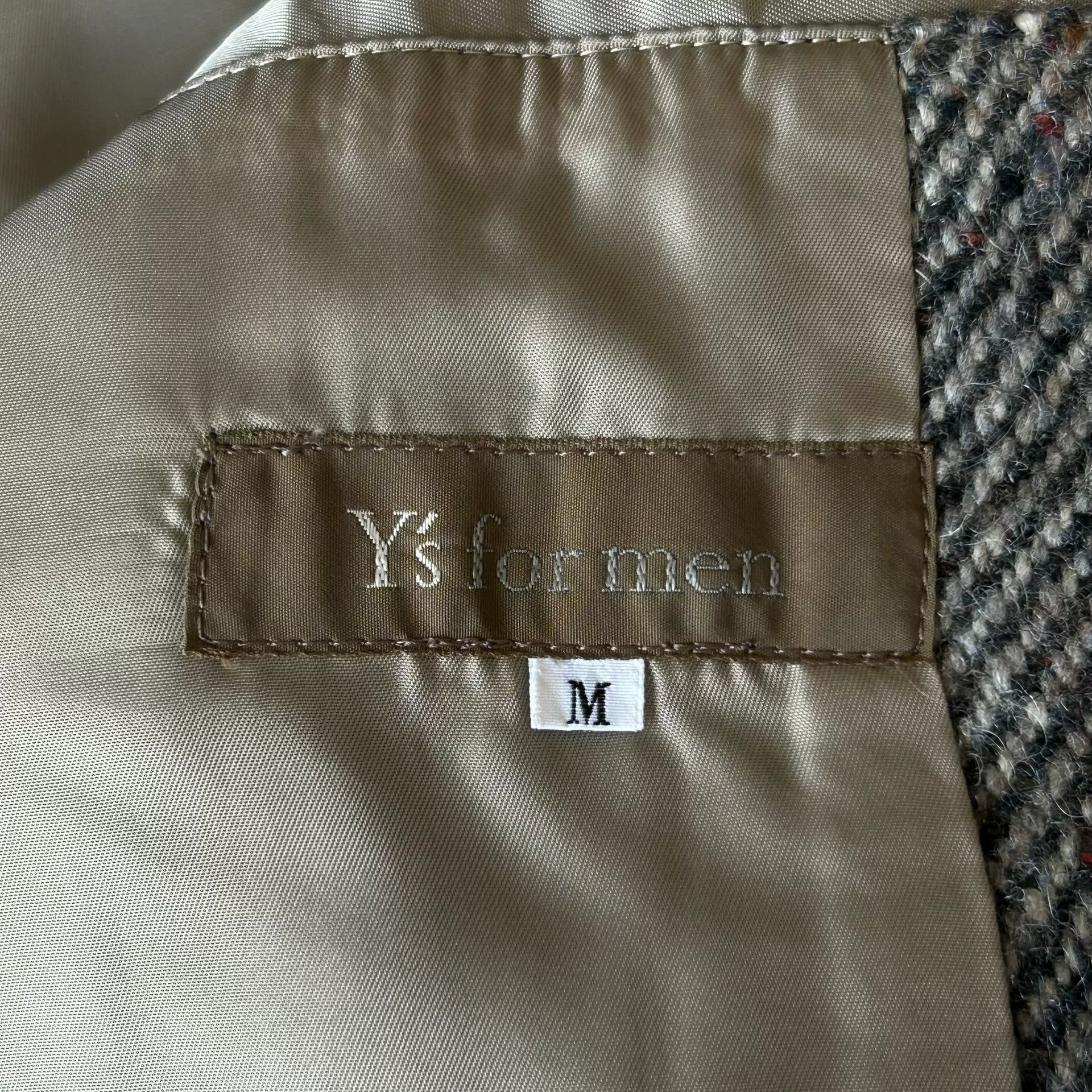 Yohji Yamamoto 90s Tweed Blazer — label