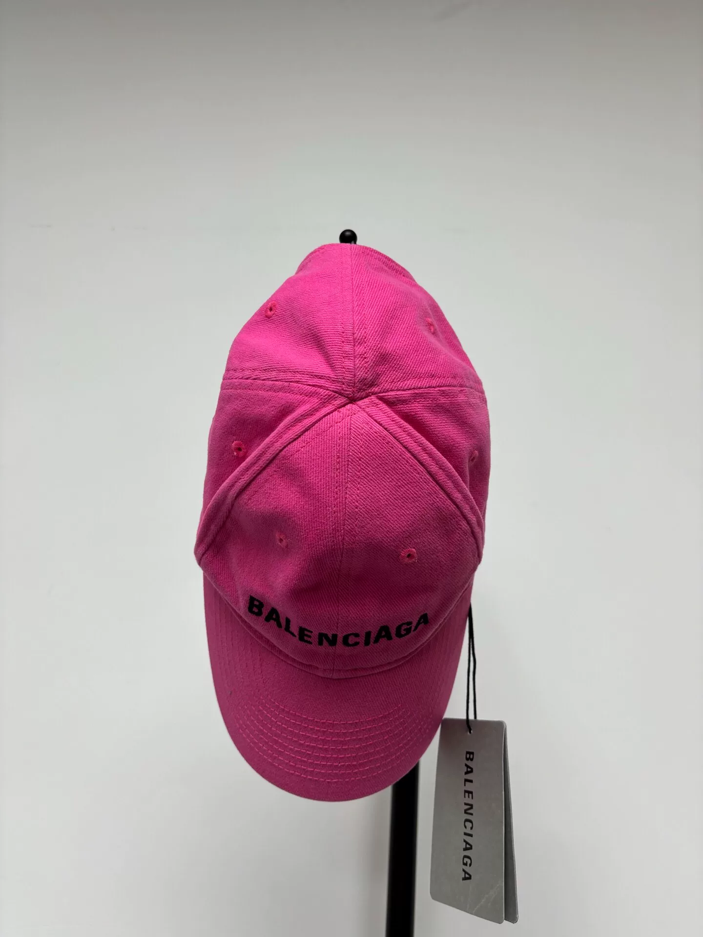 Balenciaga Pink Logo Embroidery Baseball Cap