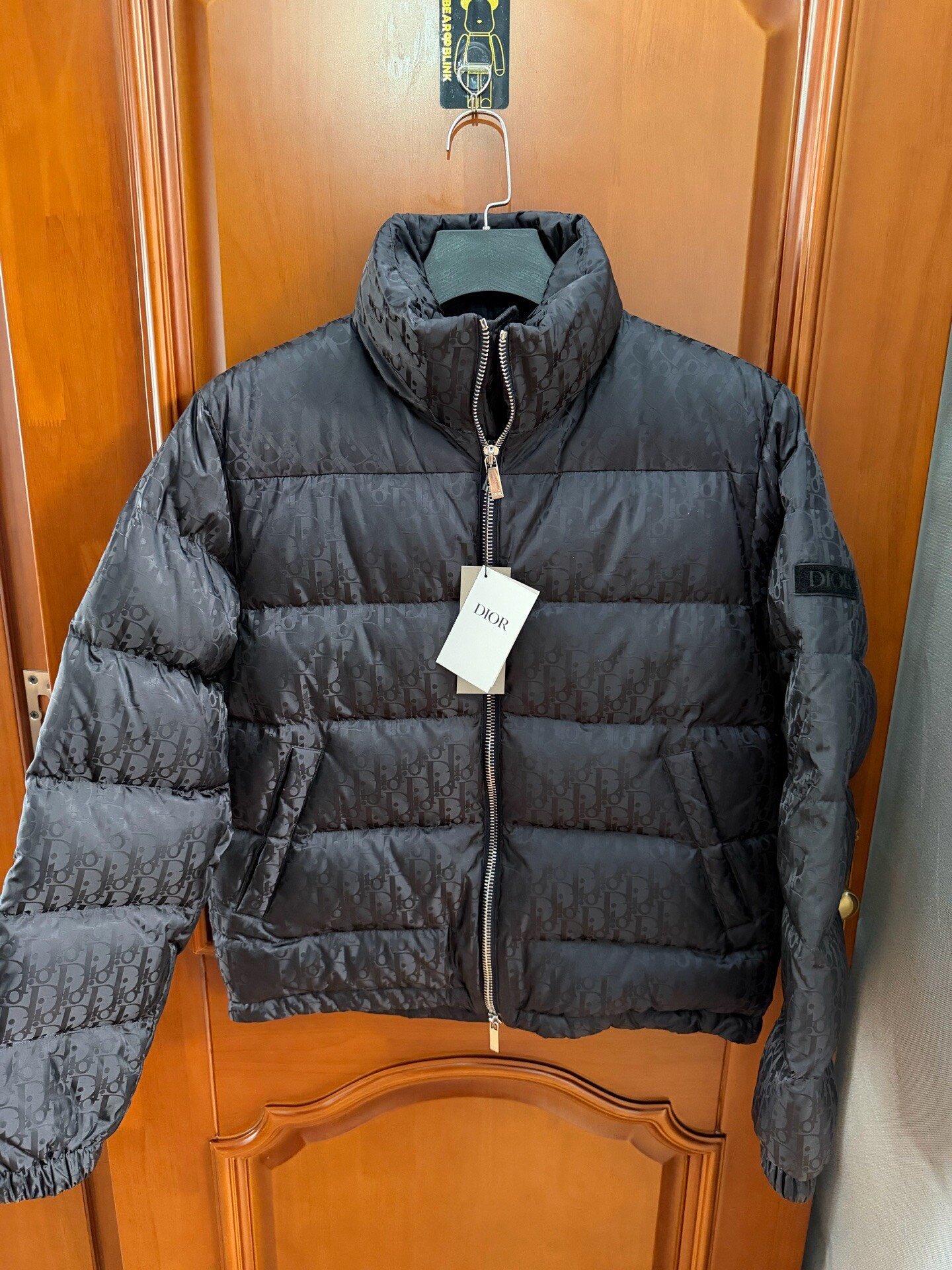 Dior Full Logo Black Down Jacket