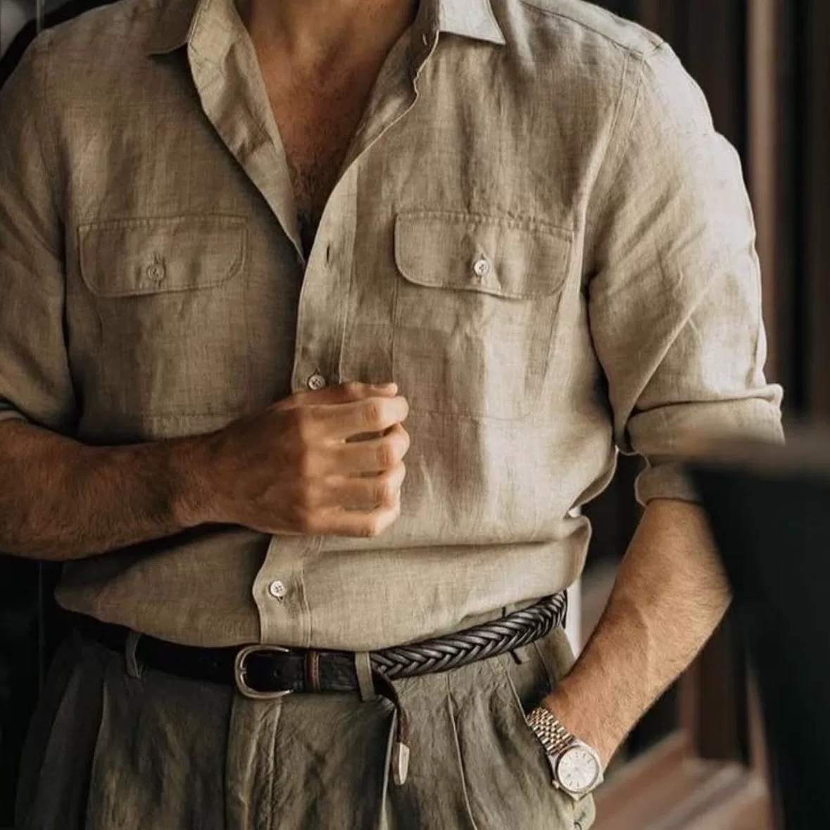 Adriano Meneghetti Hand-Woven Leather Belt