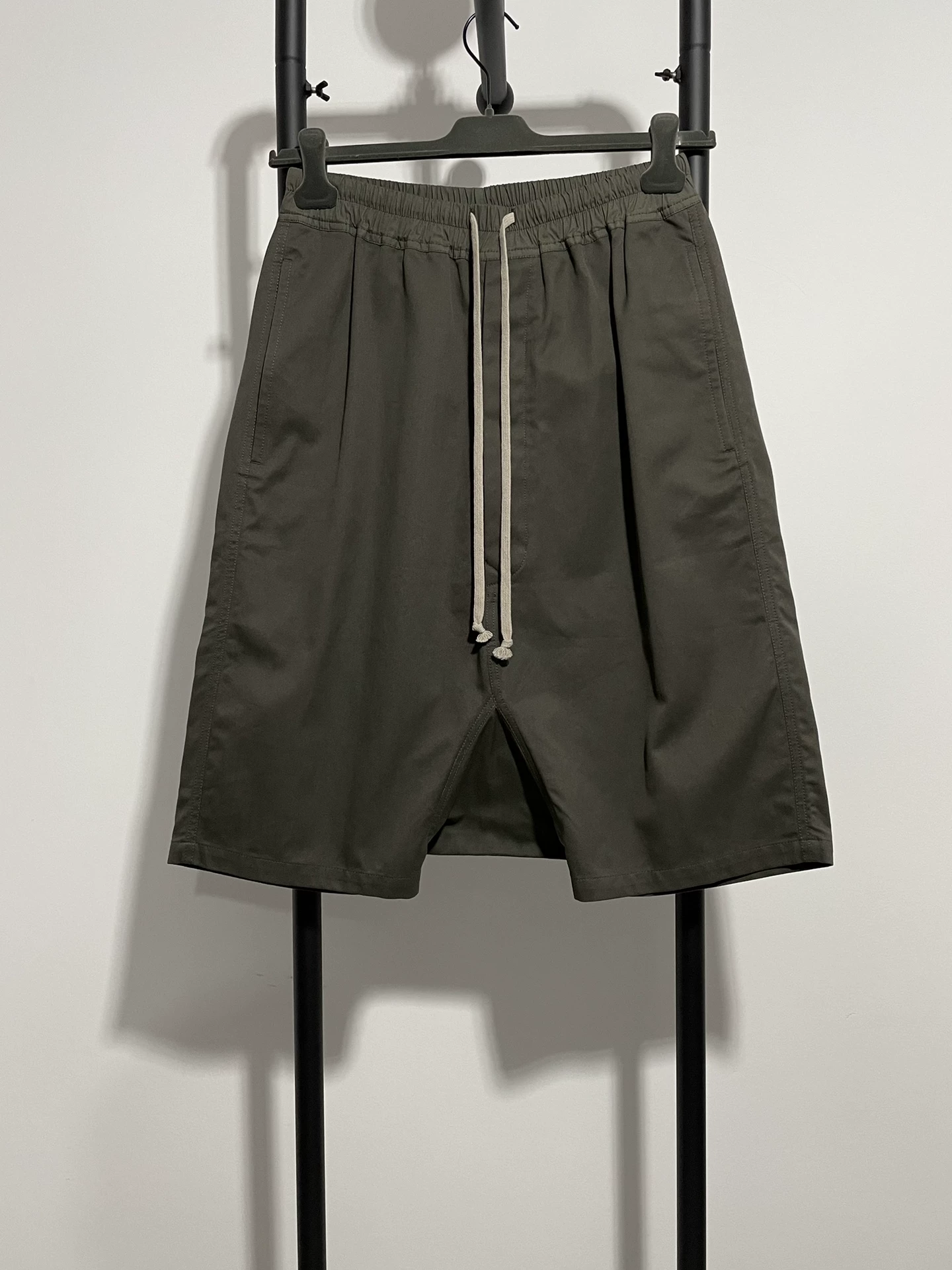 Rick Owens Dark Green Drawstring Shorts