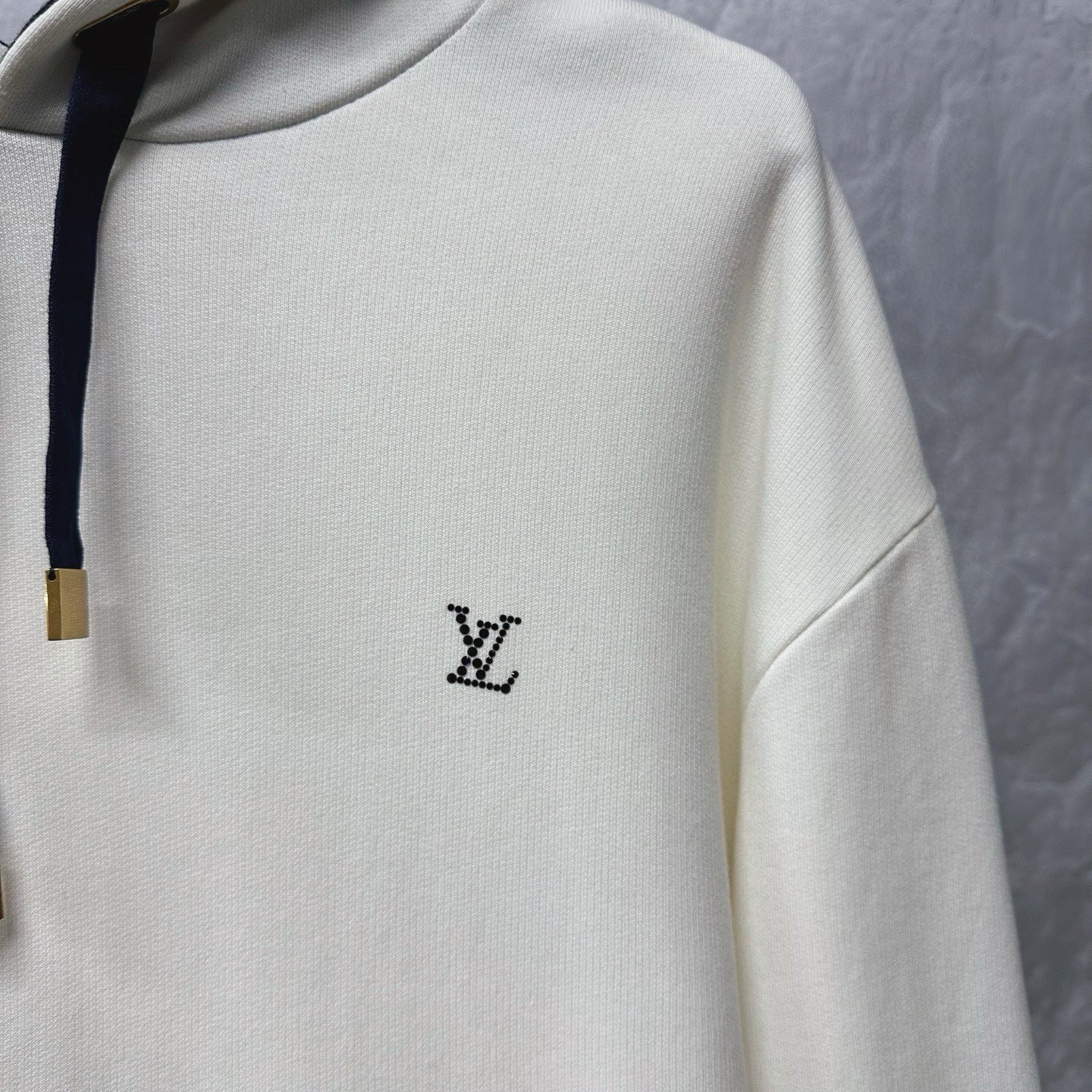 Louis Vuitton FW25 Rhinestone Logo Hoodie — detail