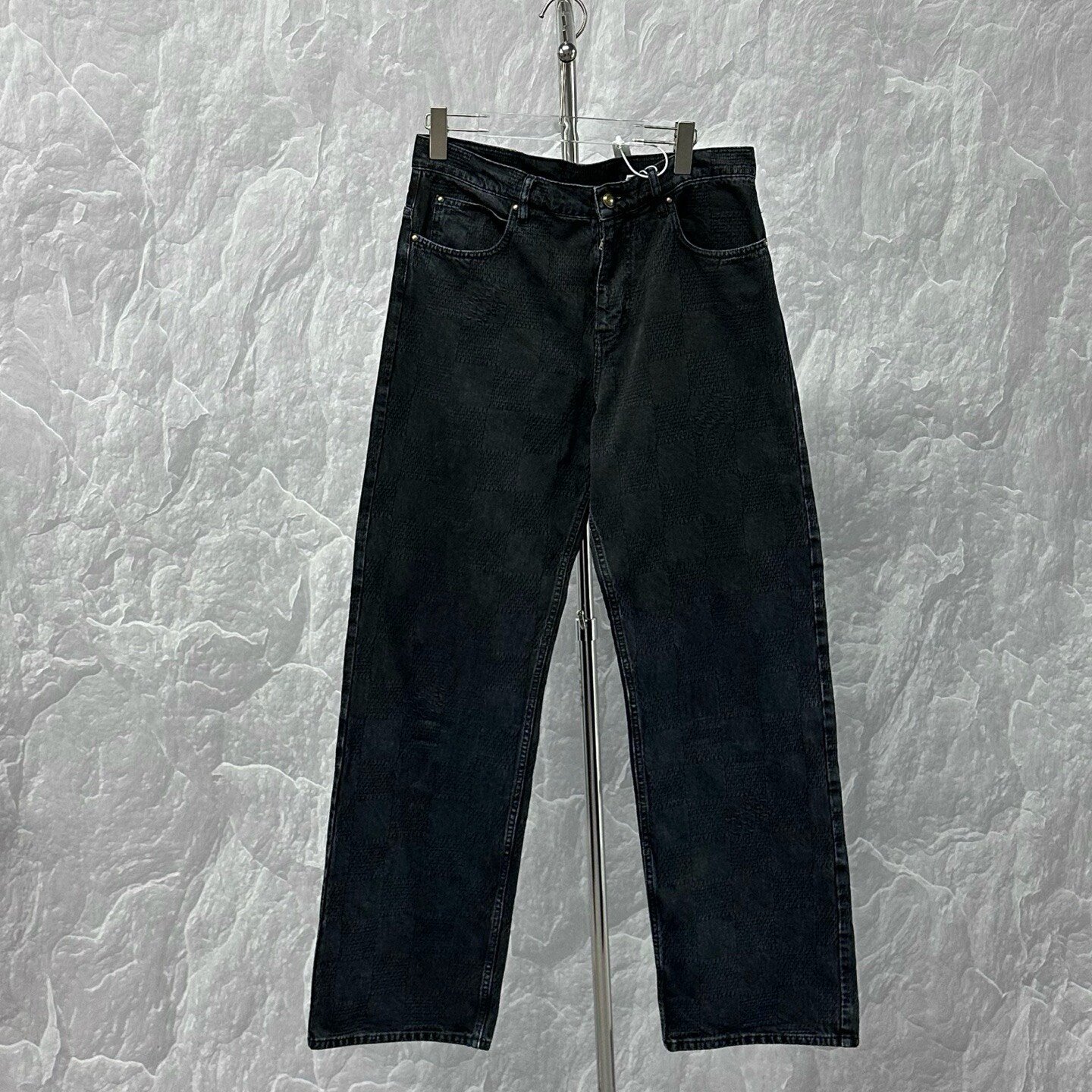 Louis Vuitton Damier Leather Patch Denim Pants
