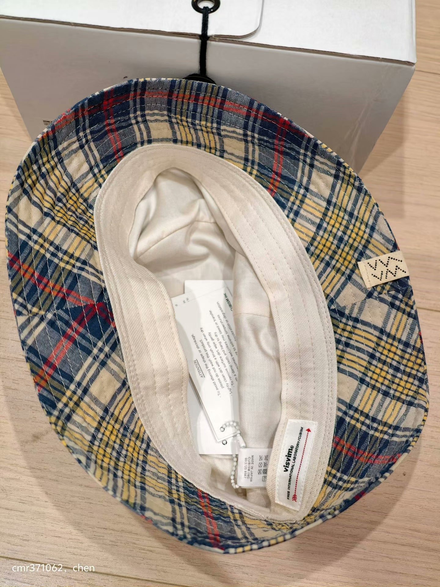 VISVIM 23SS DOME BUCKET HAT MADRAS — label
