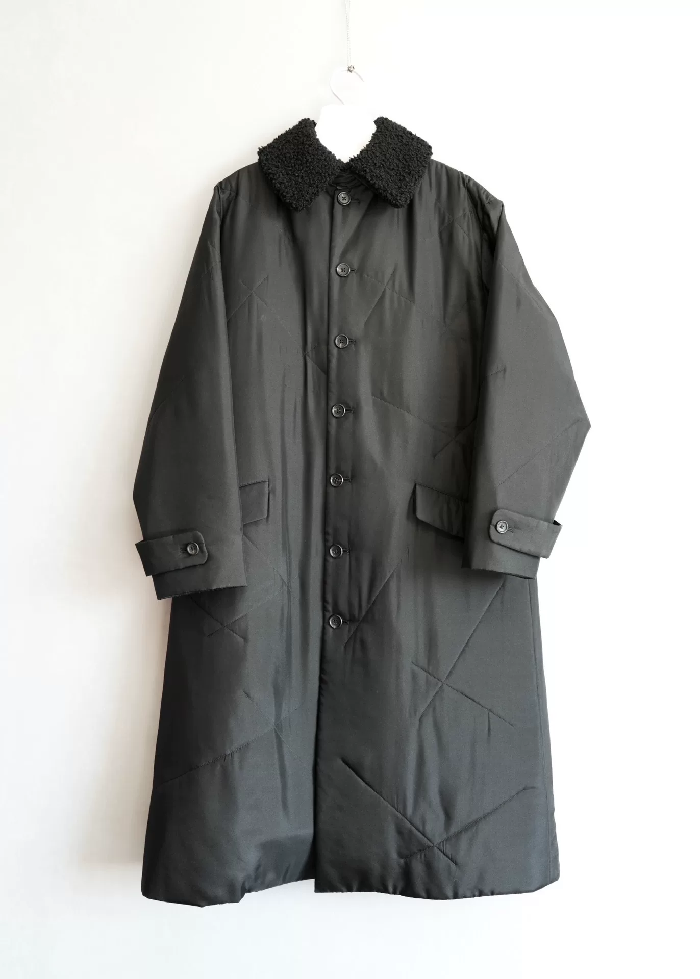 Yohji Yamamoto 22AW Detachable Fur Down Coat — front