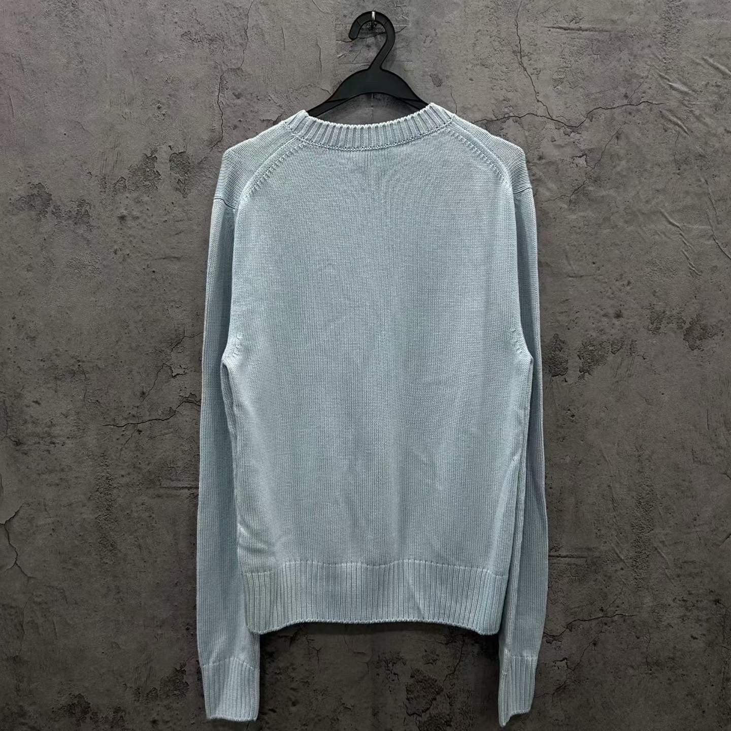 Dior Floral Embroidered Light Blue Sweater — front