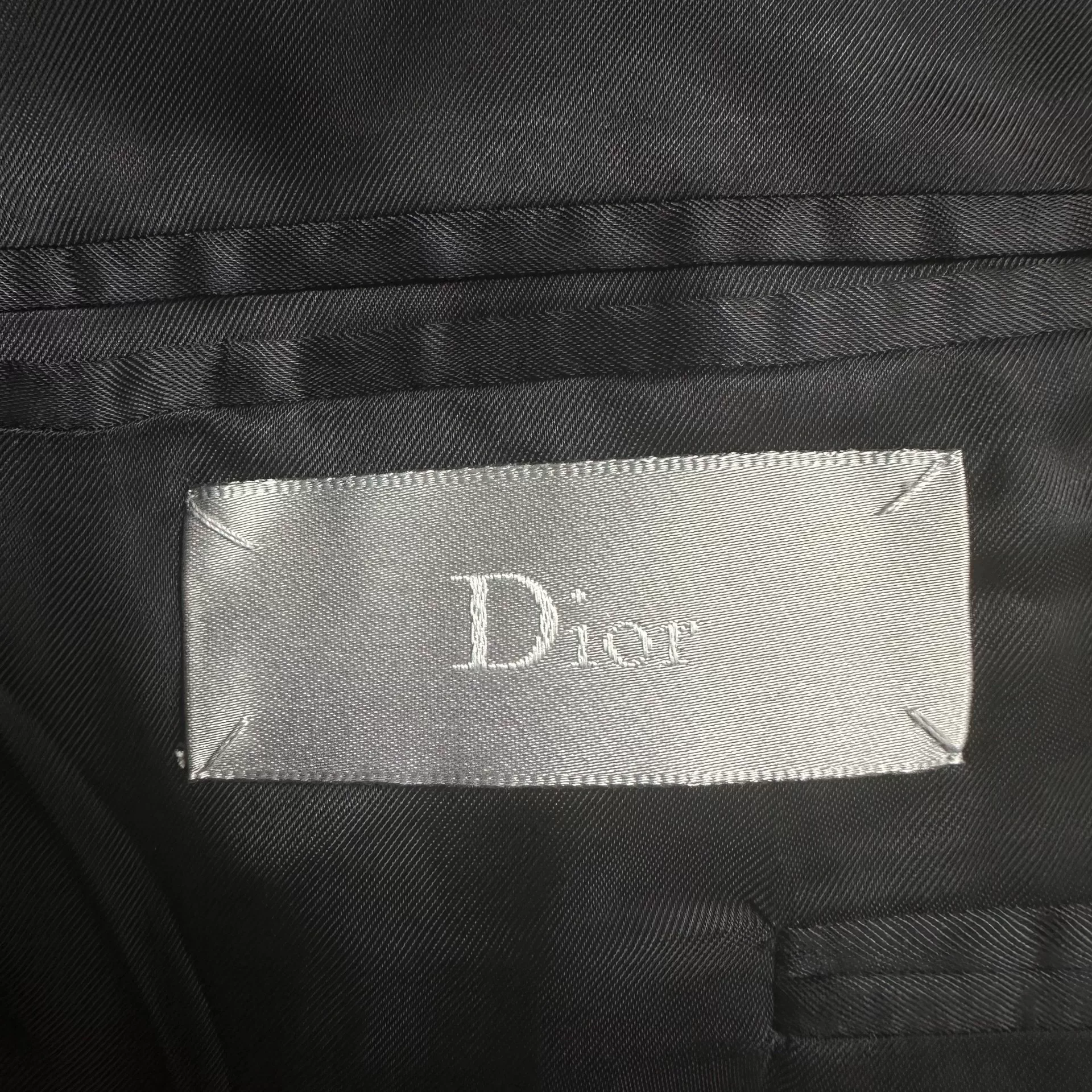 Dior Light Gray Wool Flat Collar Suit — back