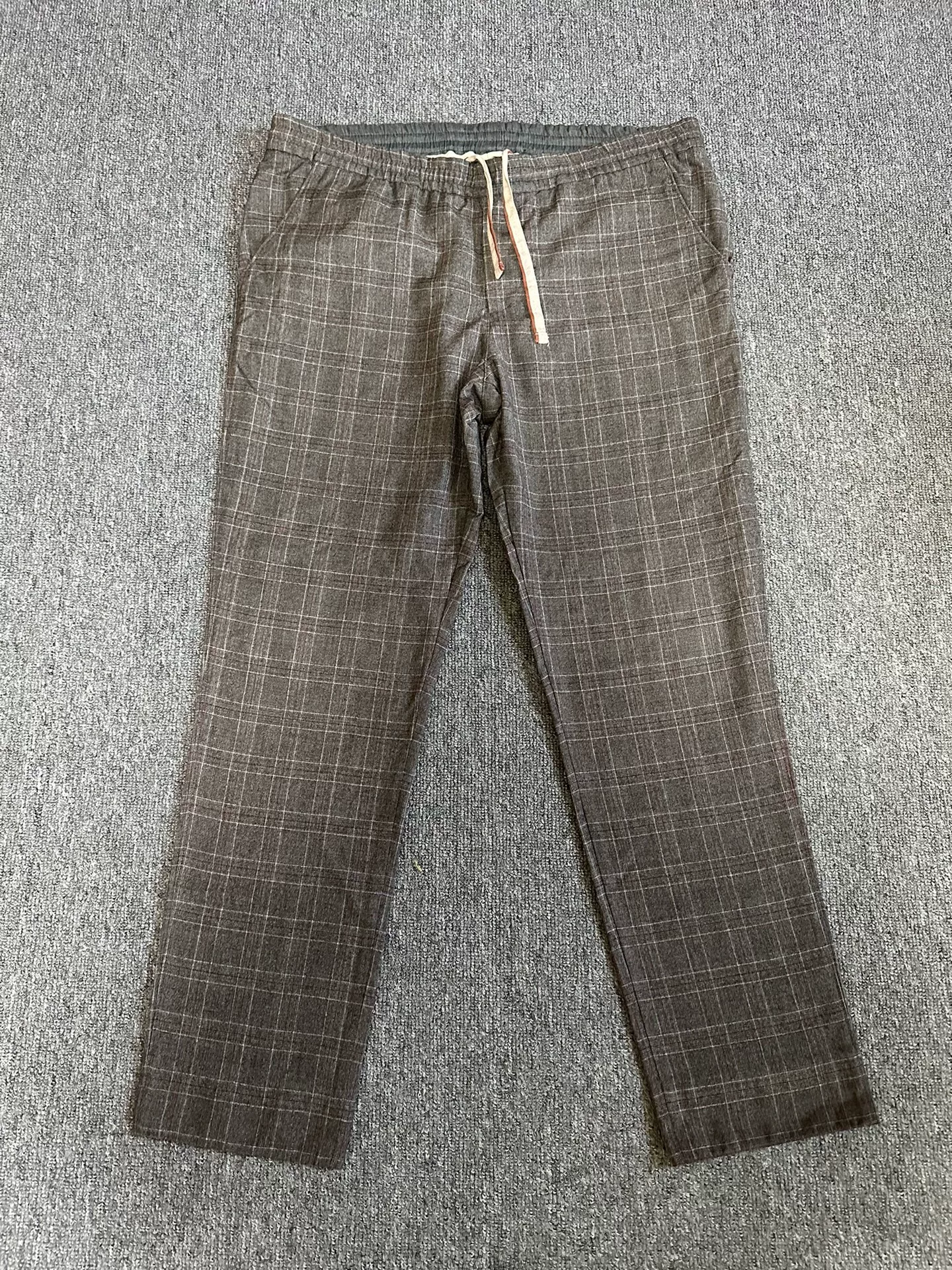 Loro Piana Gray Check Wool Pants