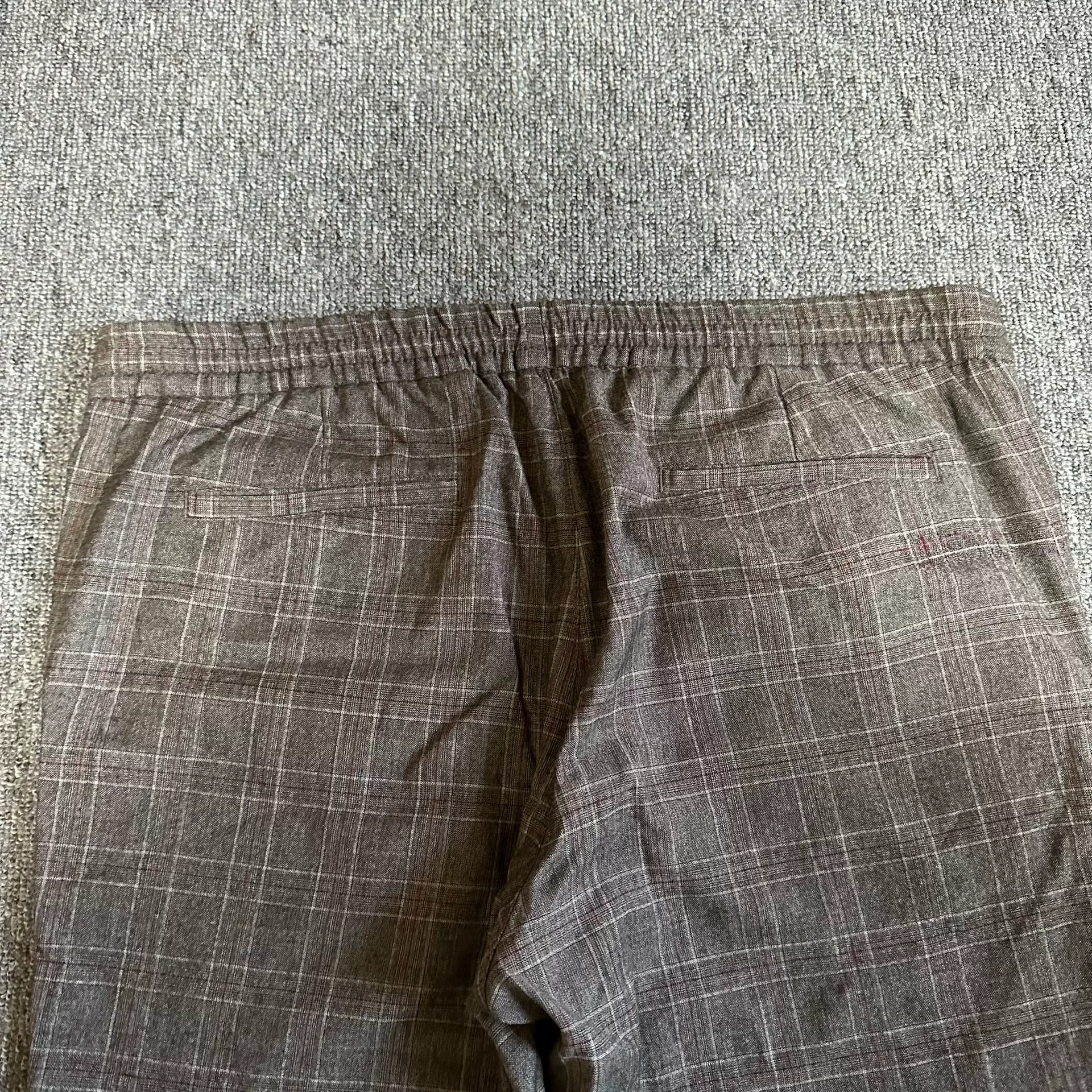 Loro Piana Gray Check Wool Pants — back