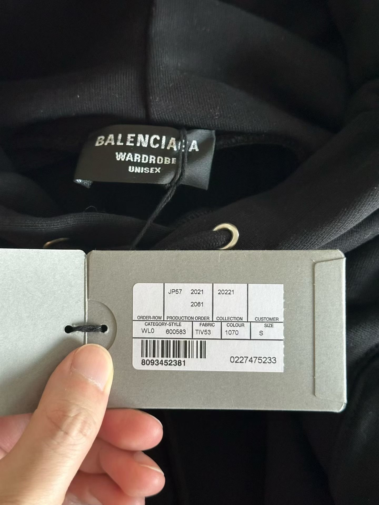 Balenciaga Black Cola Print Hoodie — detail