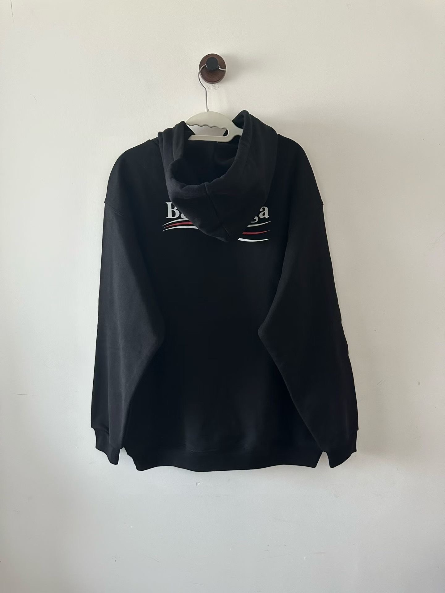 Balenciaga Black Cola Print Hoodie — front