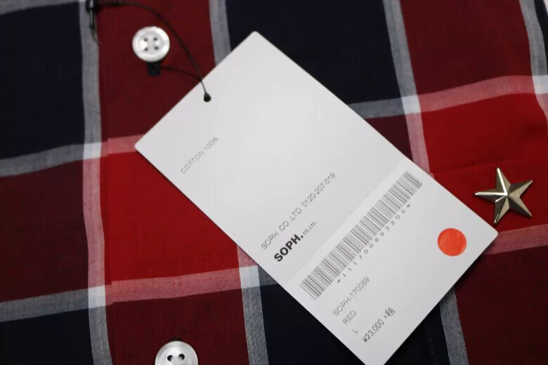 SOPHNET. 3D Star Black Red Plaid Shirt — back