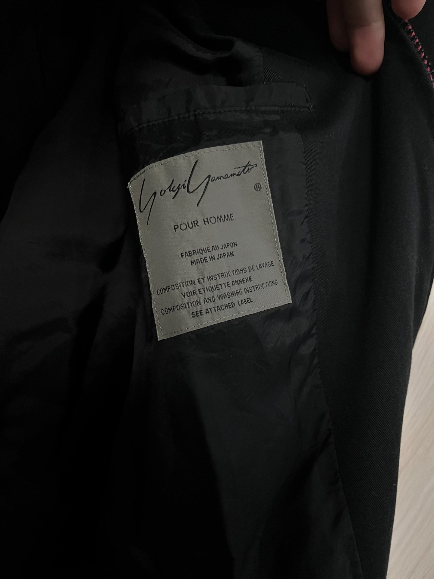 Yohji Yamamoto 96ss Peony Print Jacket — label