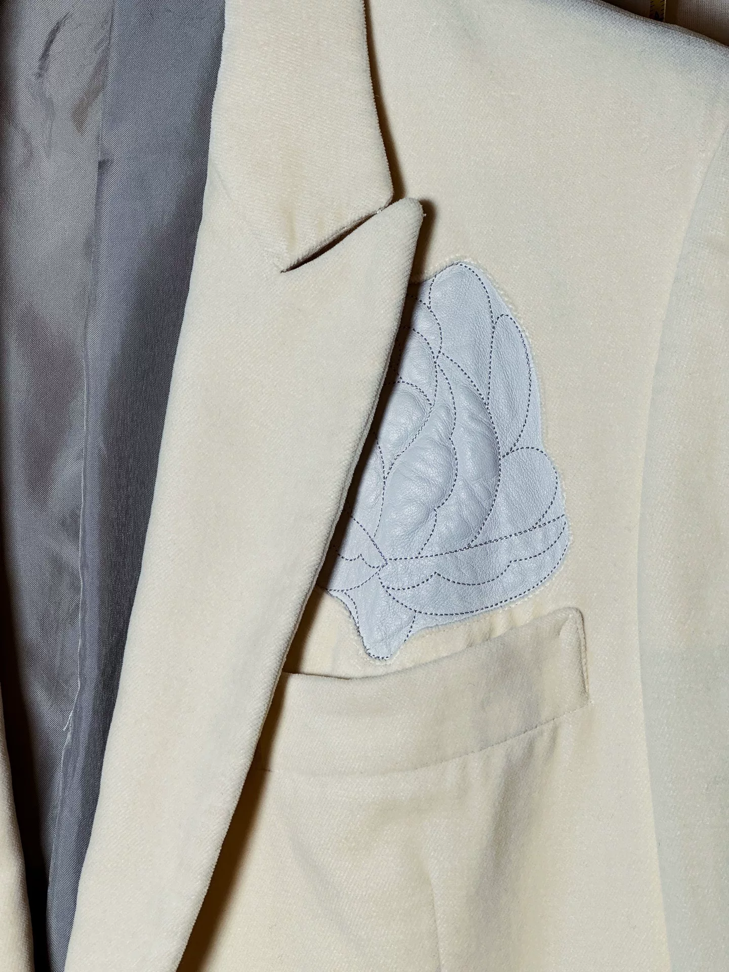 Yohji Yamamoto 03AW Leather Rose Blazer — back