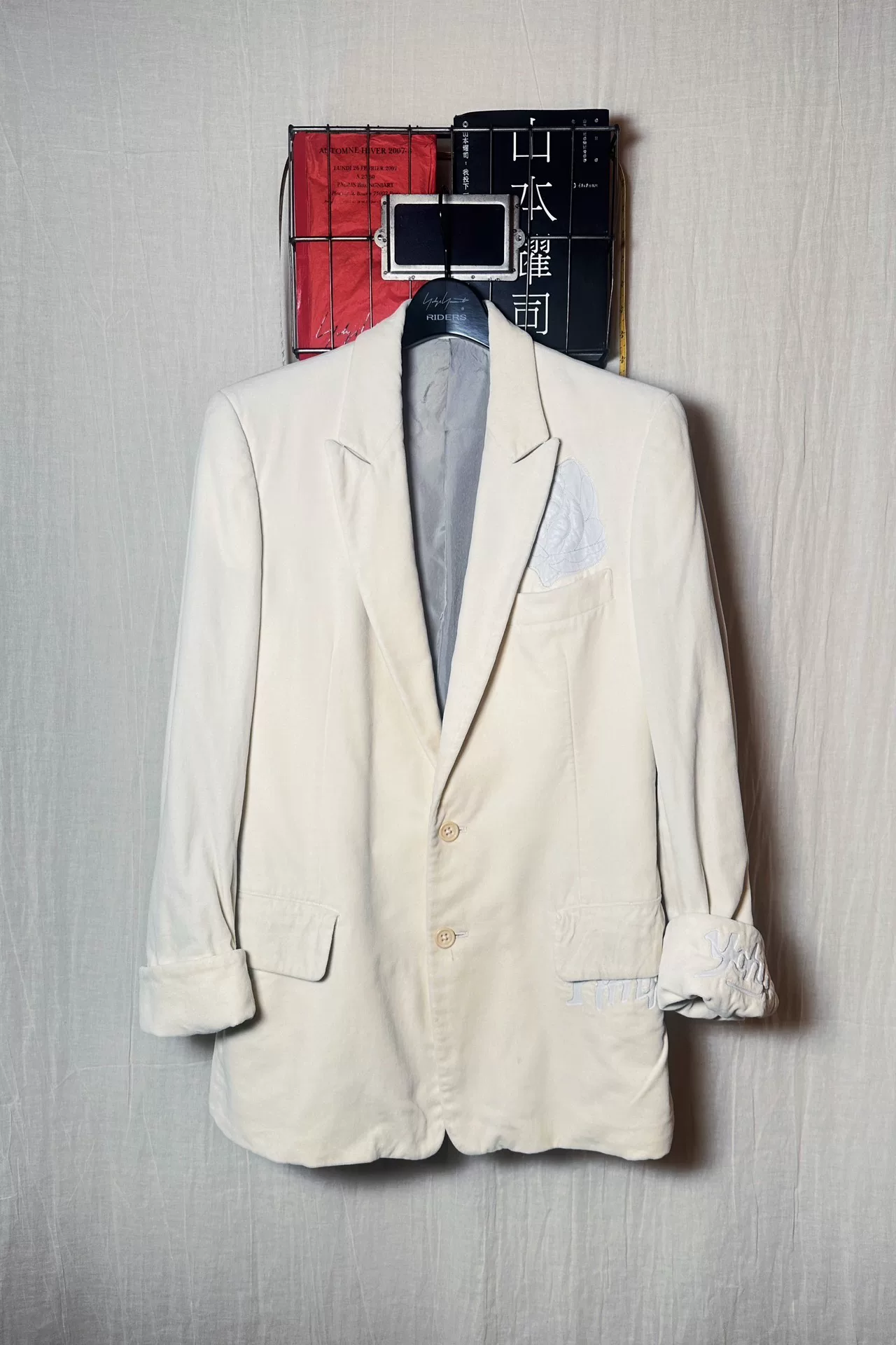Yohji Yamamoto 03AW Leather Rose Blazer — front