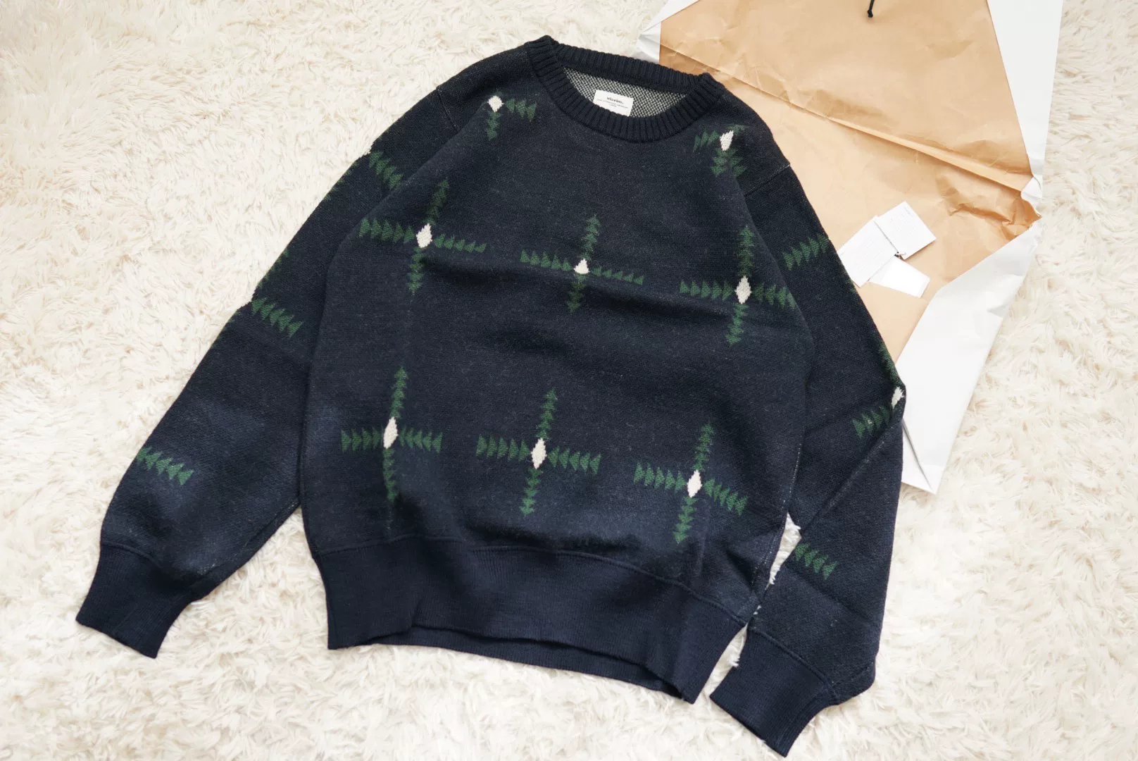 VISVIM Vintage Jacquard Knit Sweater — front