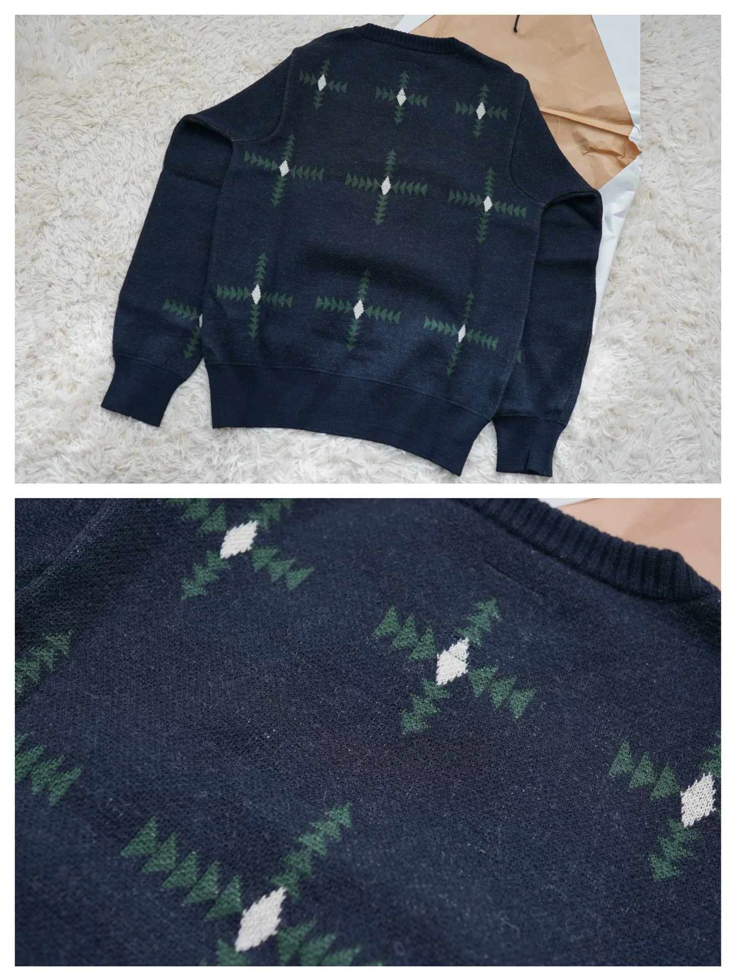 VISVIM Vintage Jacquard Knit Sweater — detail