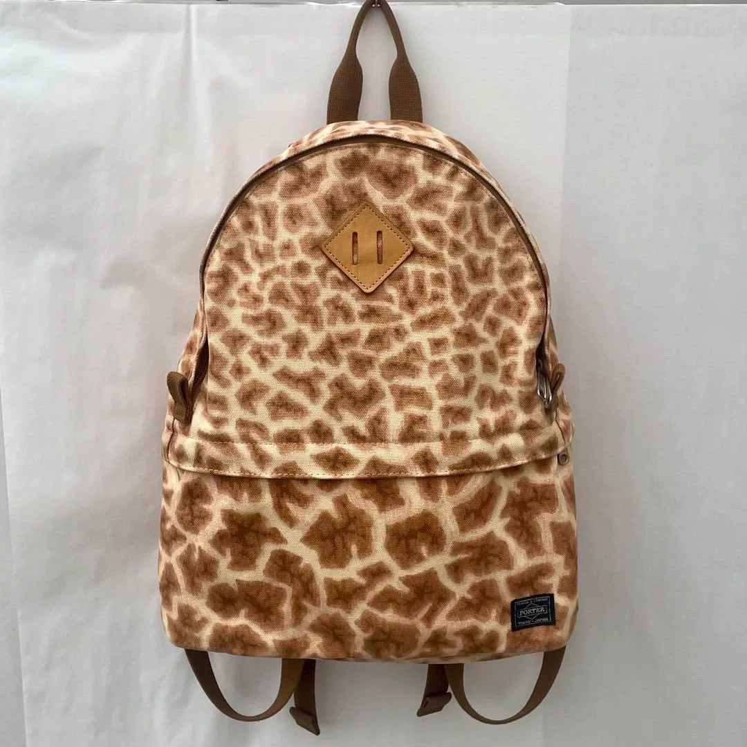 Head Porter Leopard Print Canvas Backpack