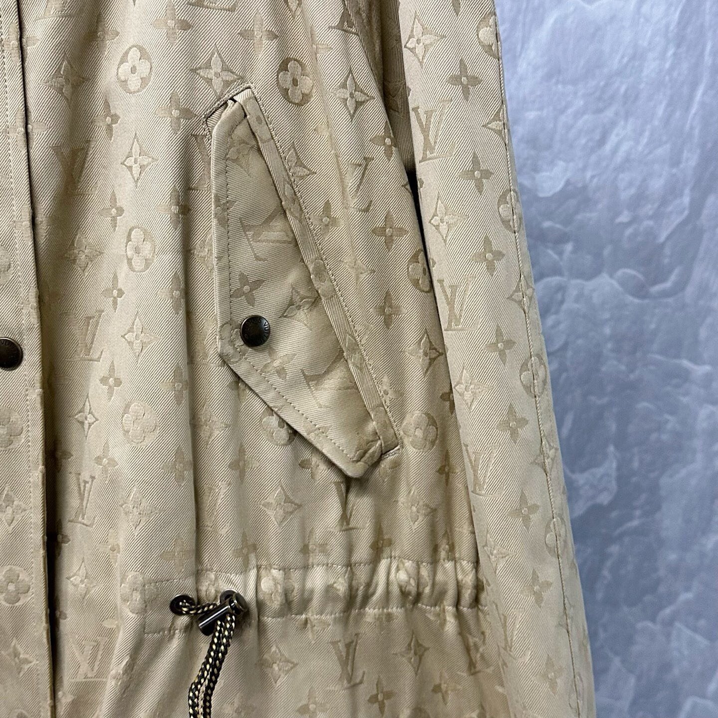 Louis Vuitton Monogram Drawstring Hooded Coat — back