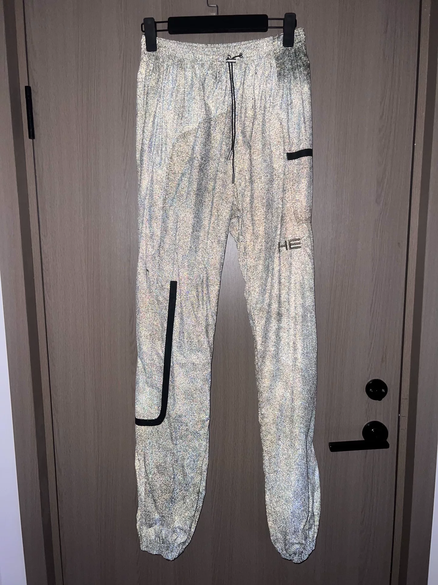 Heliot Emil Silver Reflective Cargo Pants