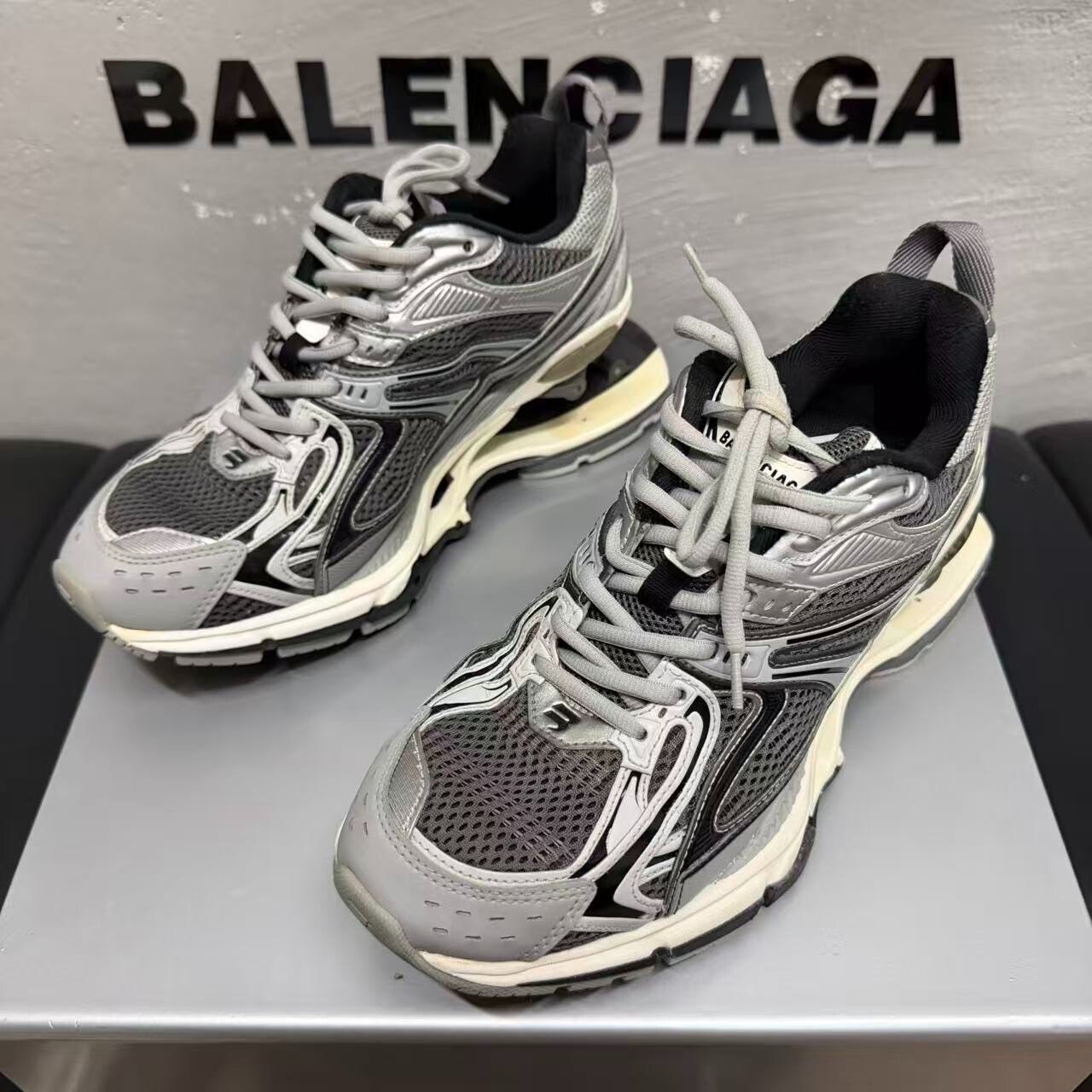 Balenciaga X-Pander Gray Silver Dad Shoes