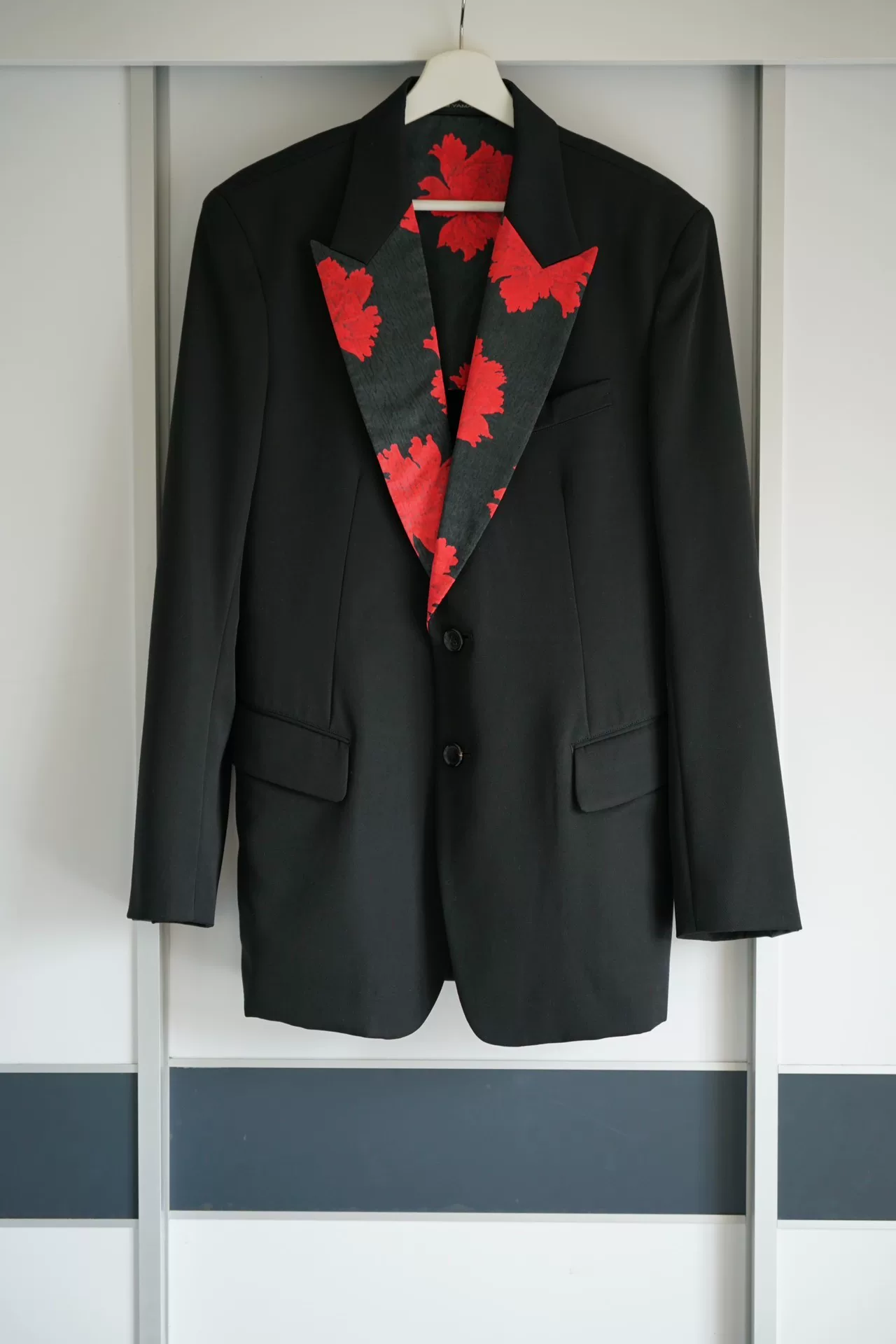 Yohji Yamamoto 05AW Peony Silk Collar Blazer — front