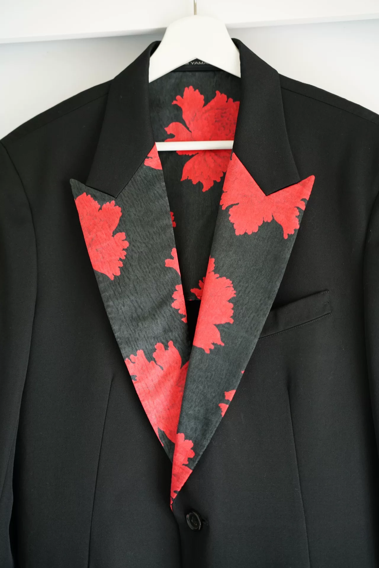 Yohji Yamamoto 05AW Peony Silk Collar Blazer — back