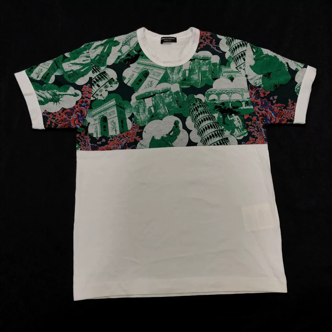 Comme des Garçons 02SS Landmark Print Top — detail