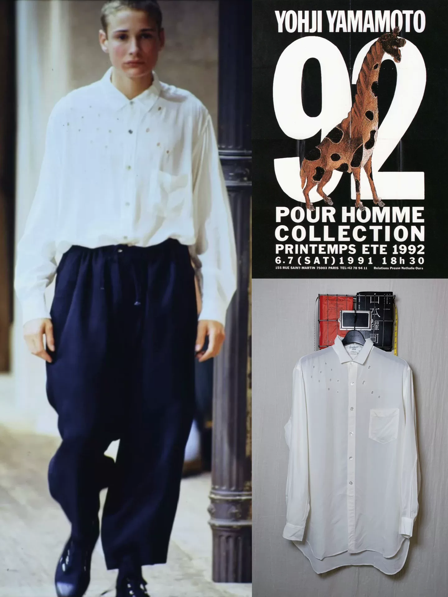 Yohji Yamamoto 92SS Cutout Oversized Shirt