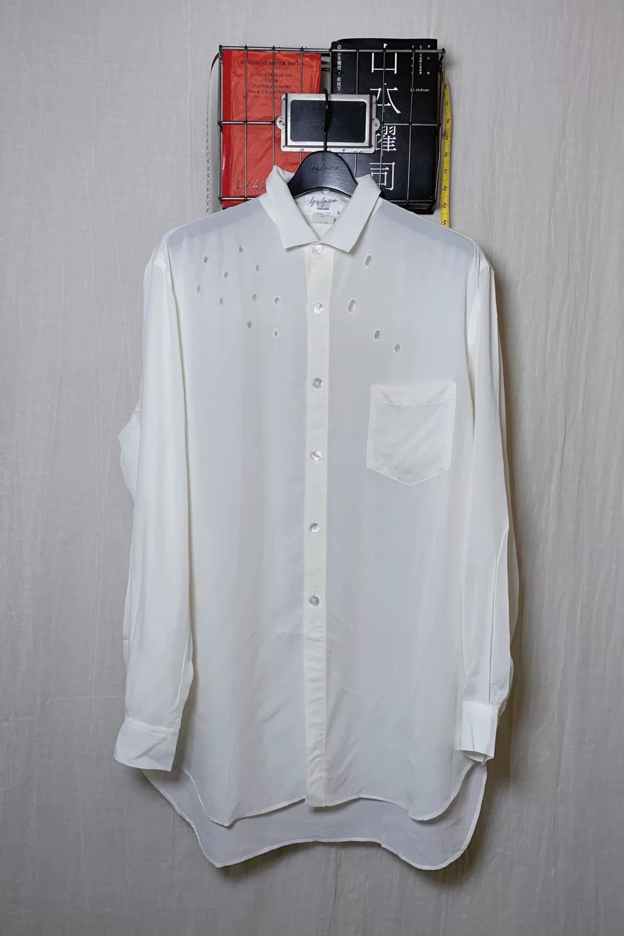 Yohji Yamamoto 92SS Cutout Oversized Shirt — detail