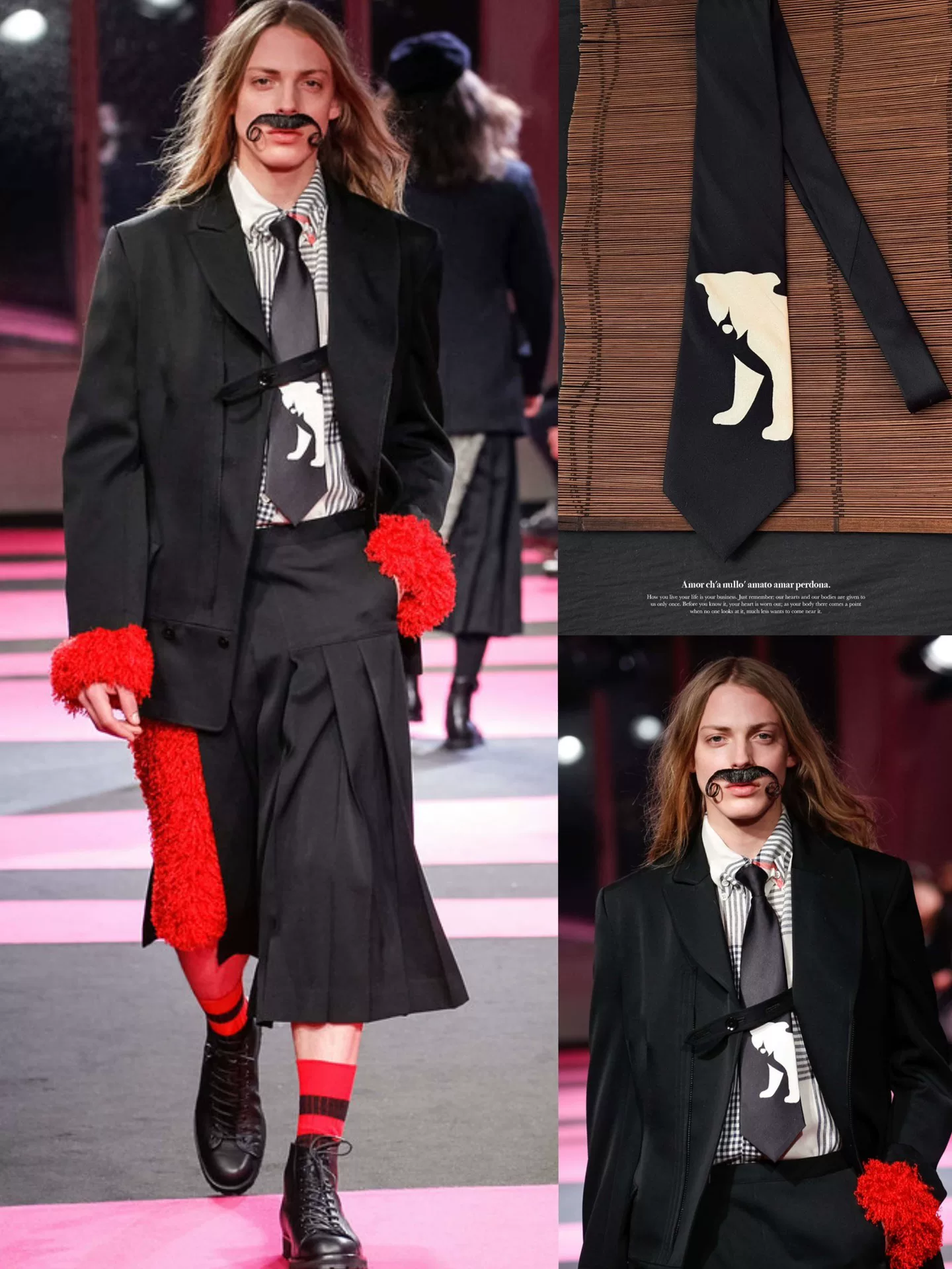 Yohji Yamamoto Archive Silk Dog Tie