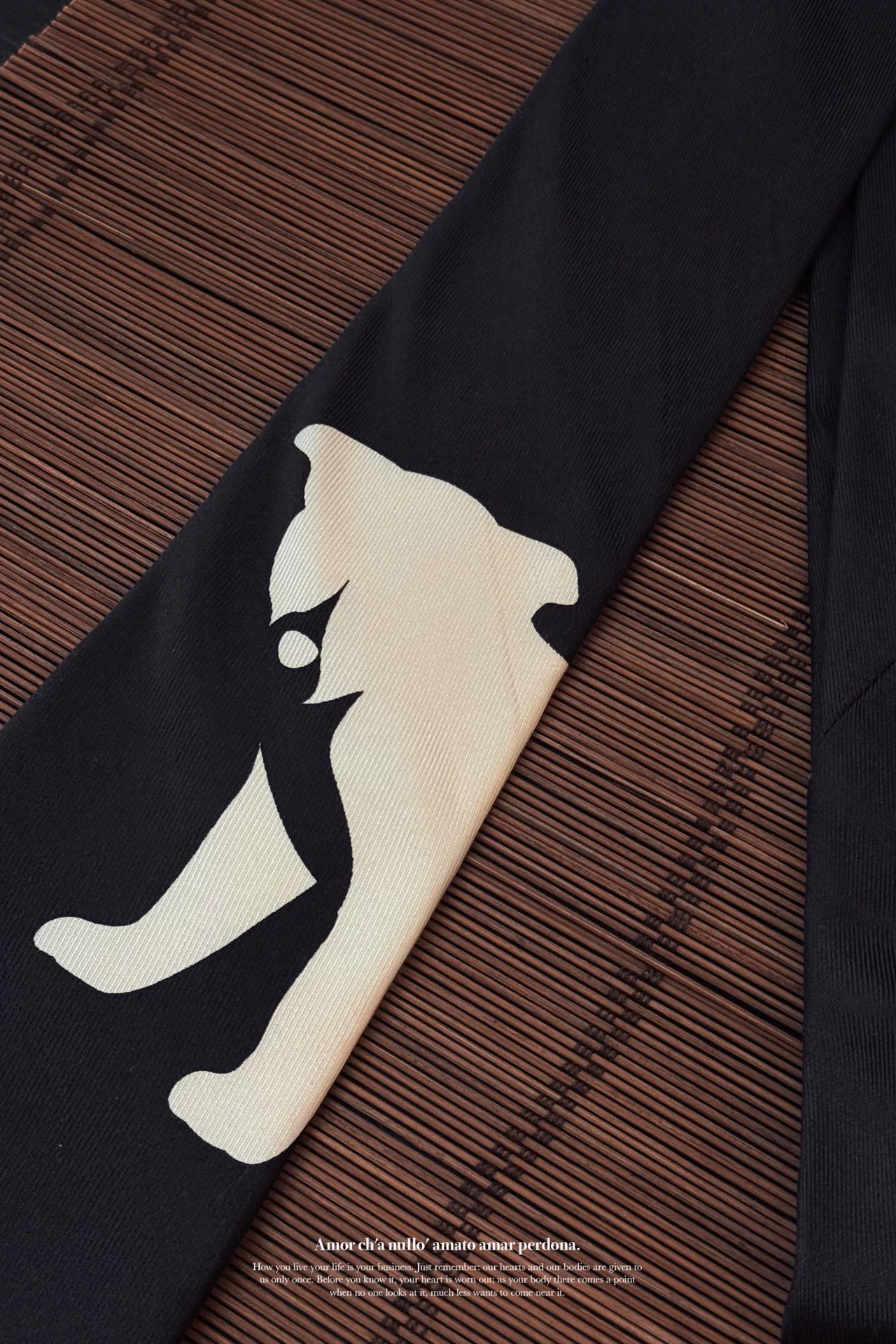 Yohji Yamamoto Archive Silk Dog Tie — label