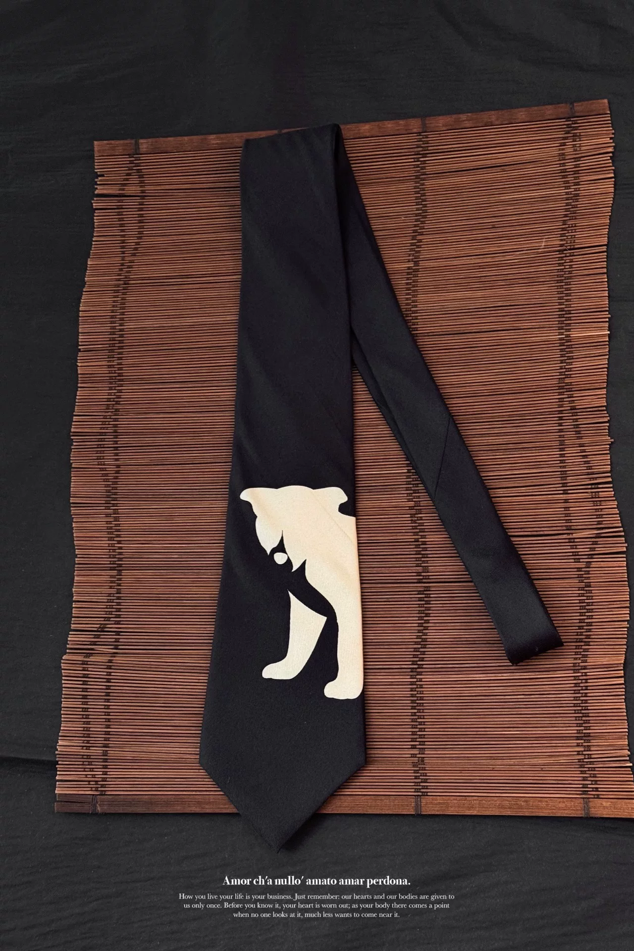 Yohji Yamamoto Archive Silk Dog Tie — front