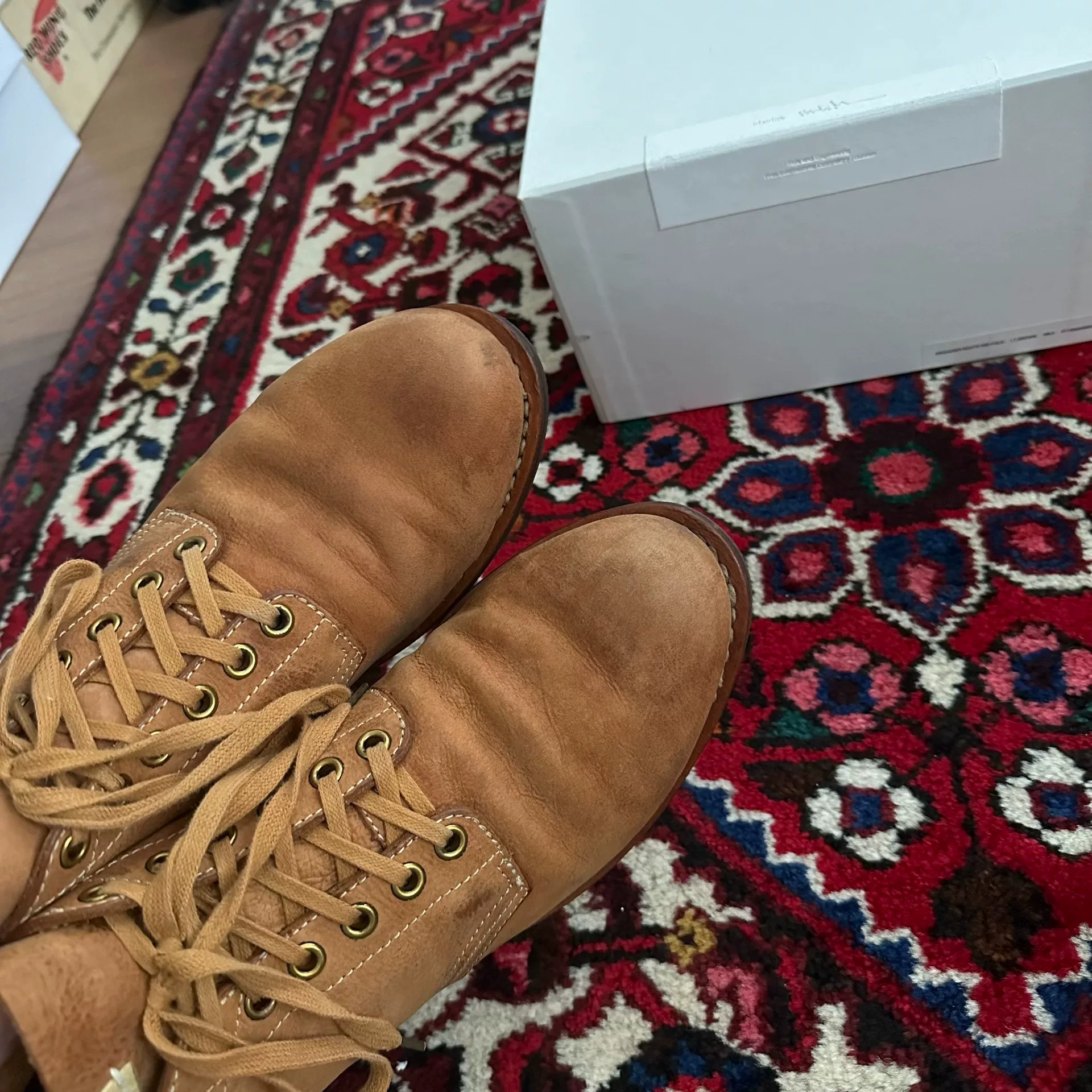 VISVIM 14AW BRIGADIER Antelope Leather Boots — label