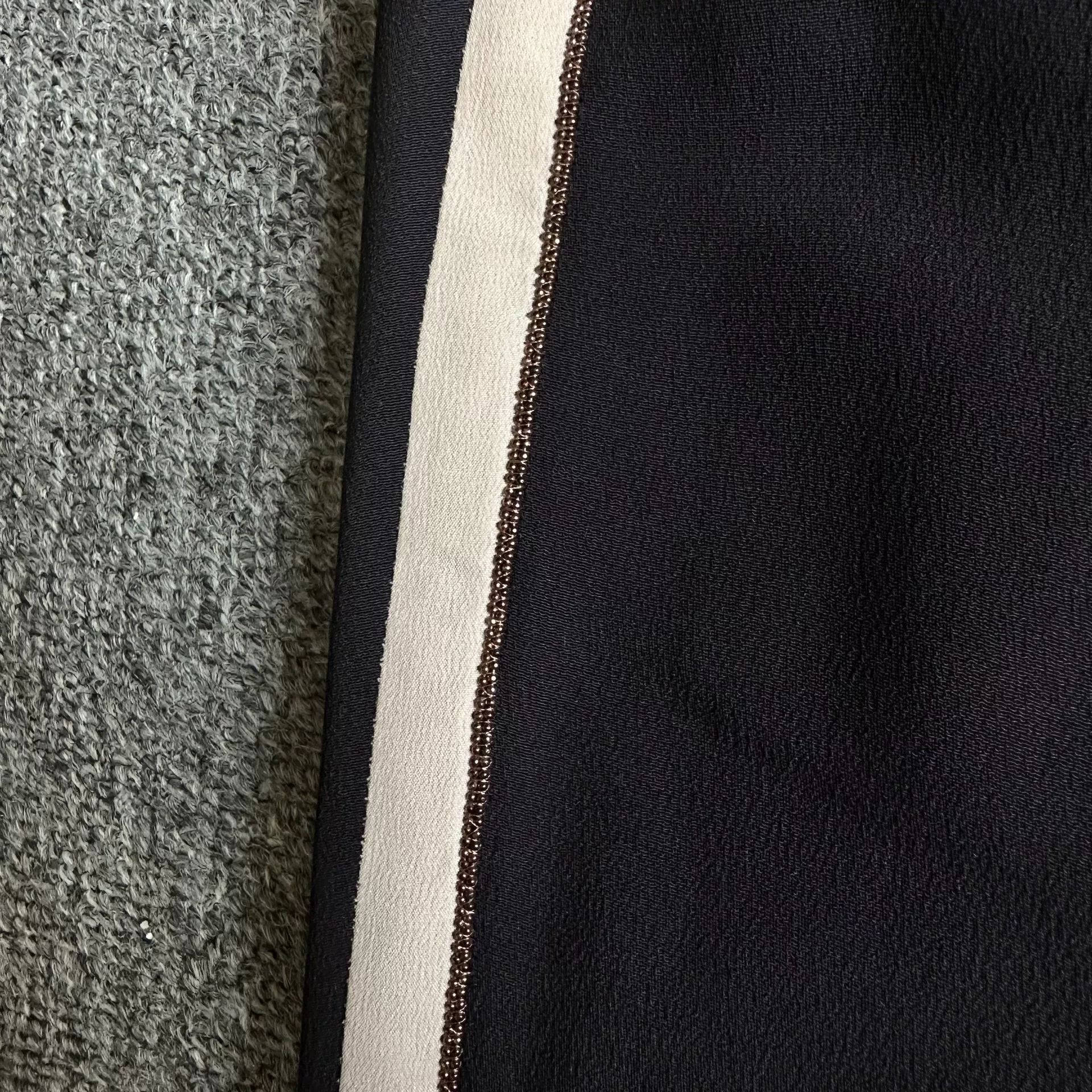Brunello Cucinelli Black Striped Straight Trousers — back