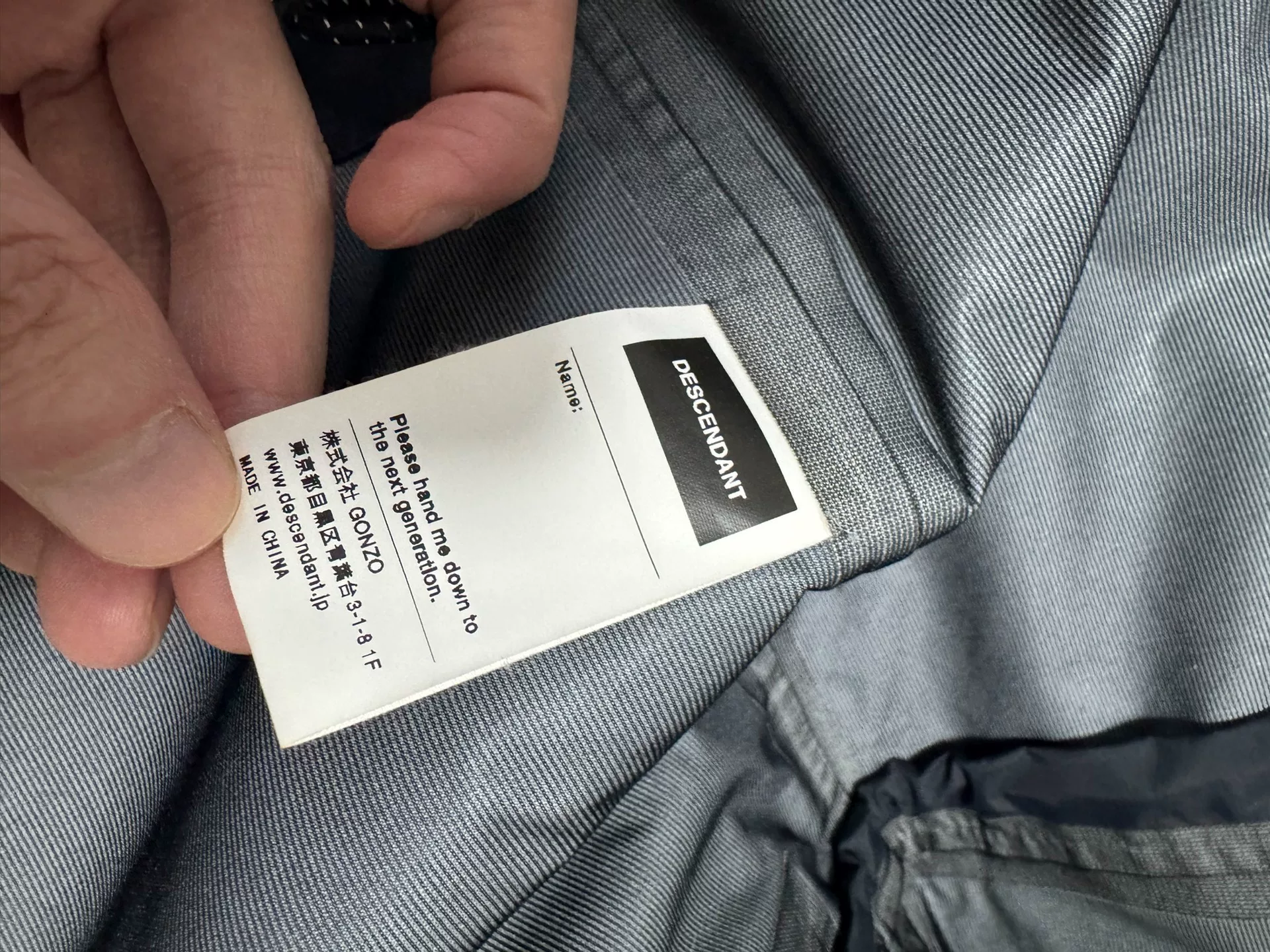 Descendant 19ss DCDT Functional Waterproof Jacket — back