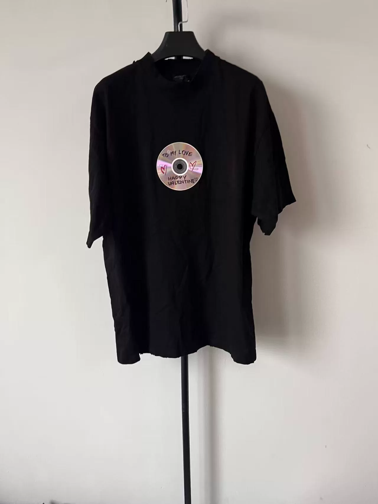 Balenciaga CD Print Round Neck T-shirt