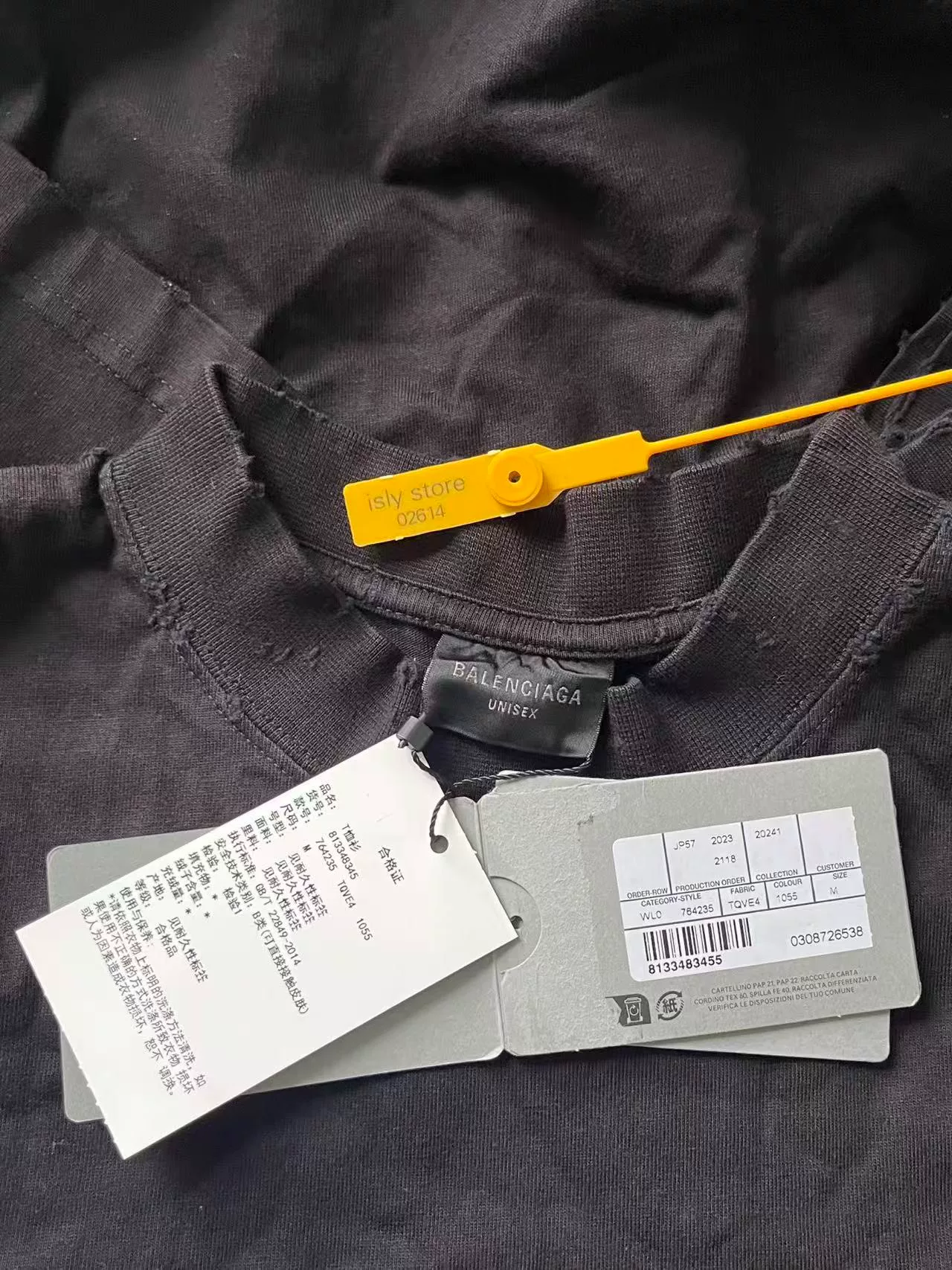 Balenciaga CD Print Round Neck T-shirt — detail