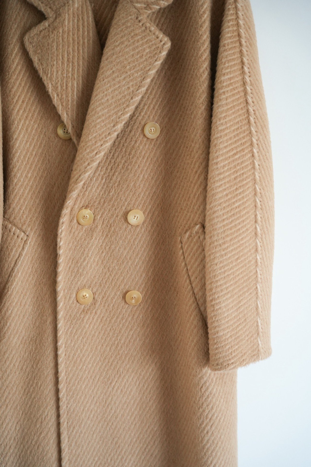 Unica Camel Double-Breasted Coat — back