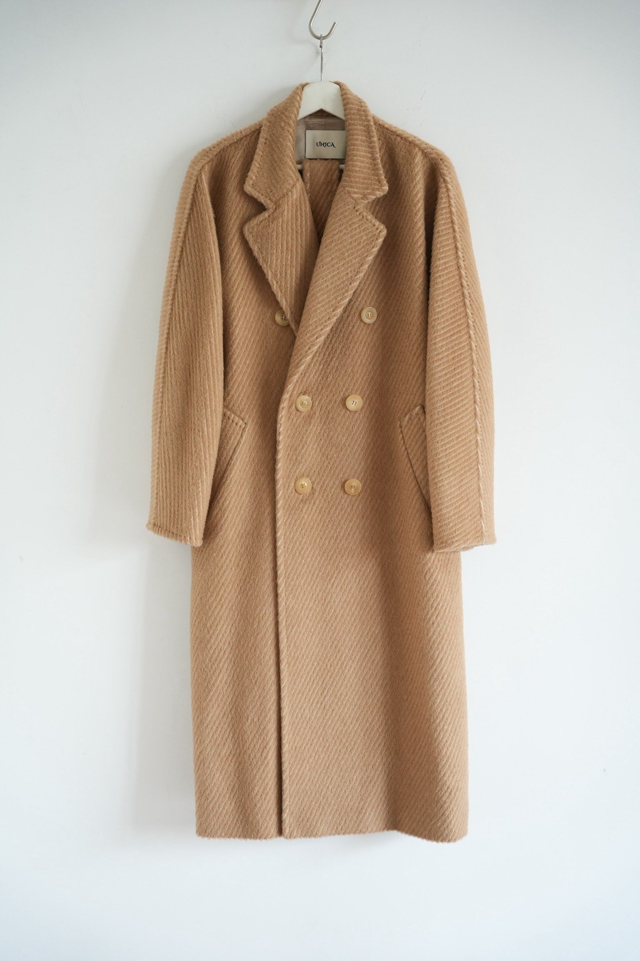 Unica Camel Double-Breasted Coat