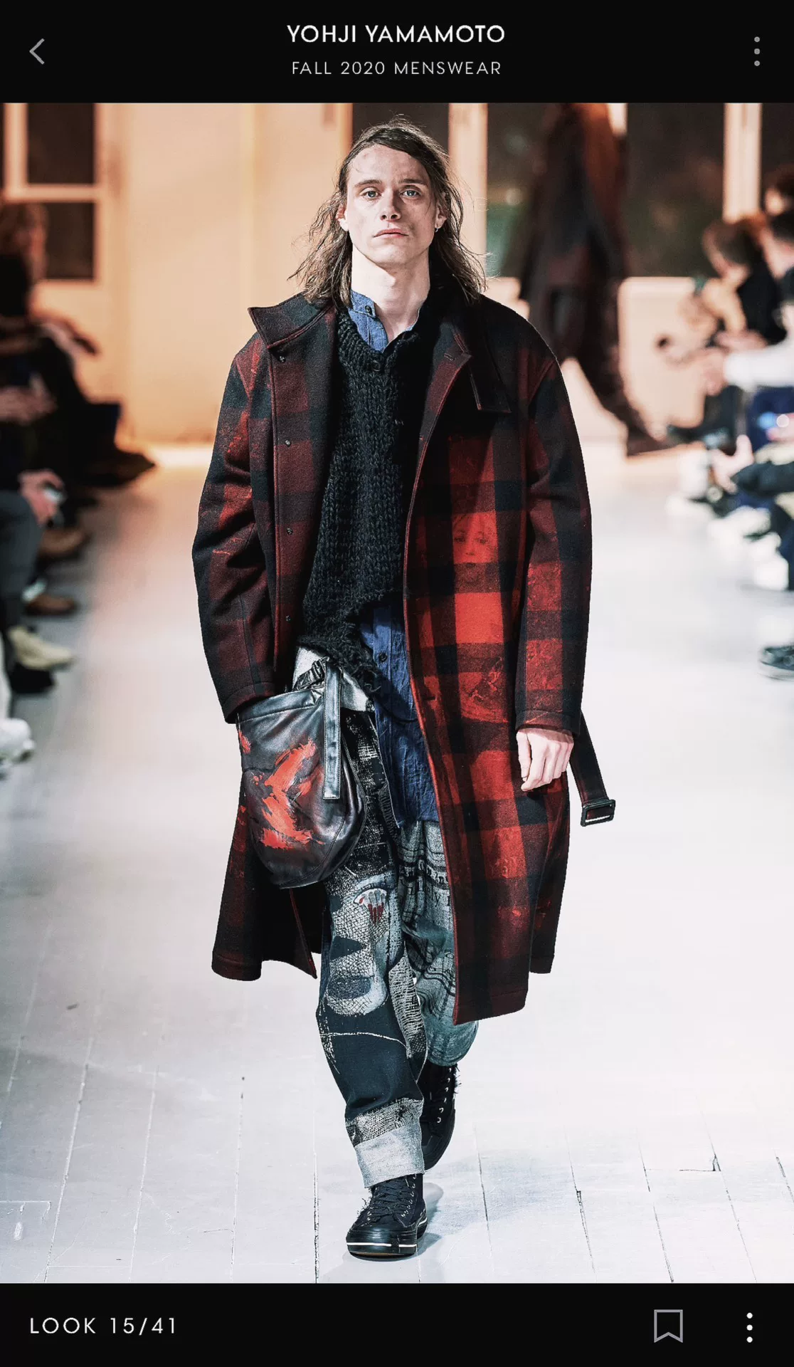 Yohji Yamamoto 20AW Red Black Messenger Bag — front
