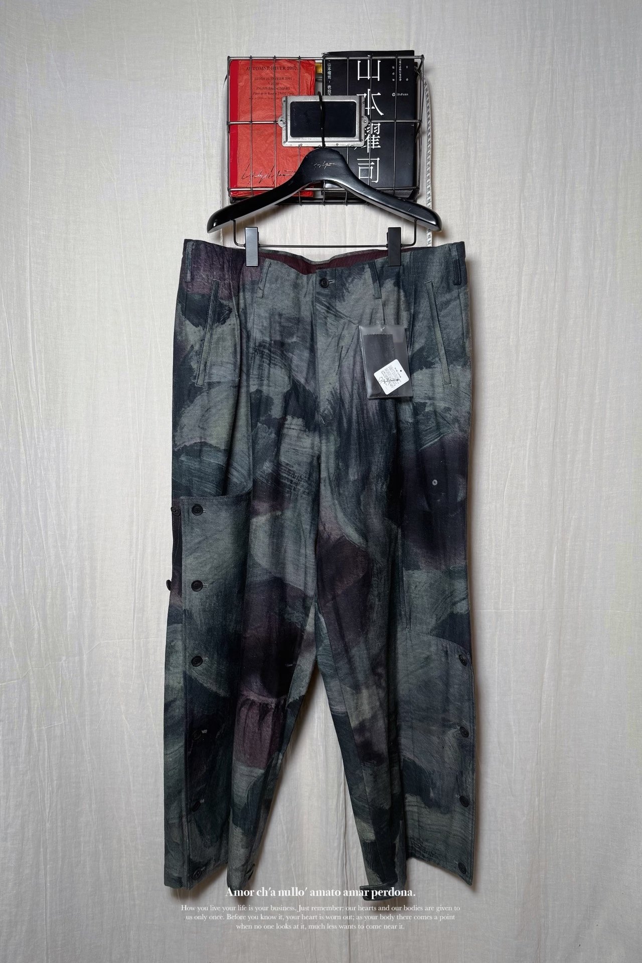 Yohji Yamamoto 21SS Graffiti Deconstructed Pants — detail