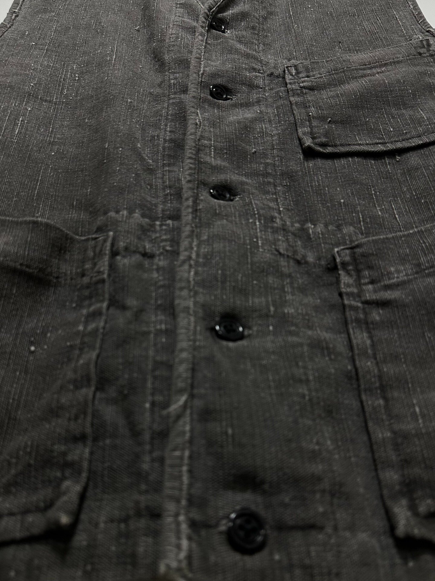 Andrew Driftwood Ink-Dyed Vintage Linen Vest — label