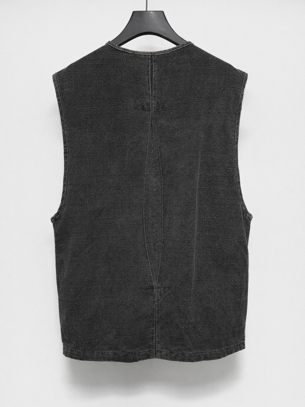 Andrew Driftwood Ink-Dyed Vintage Linen Vest — detail