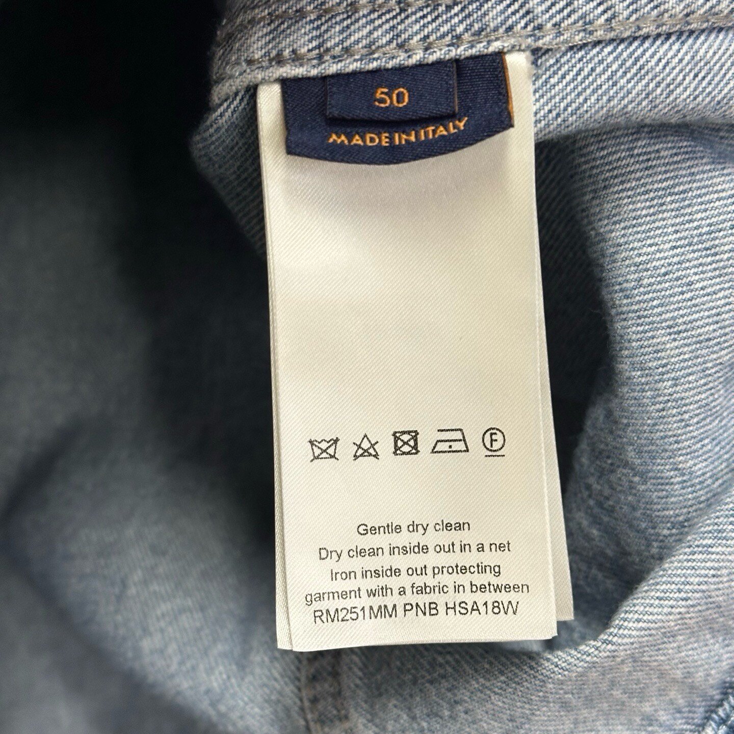 Louis Vuitton SS25 Distressed Logo Denim Jacket — label