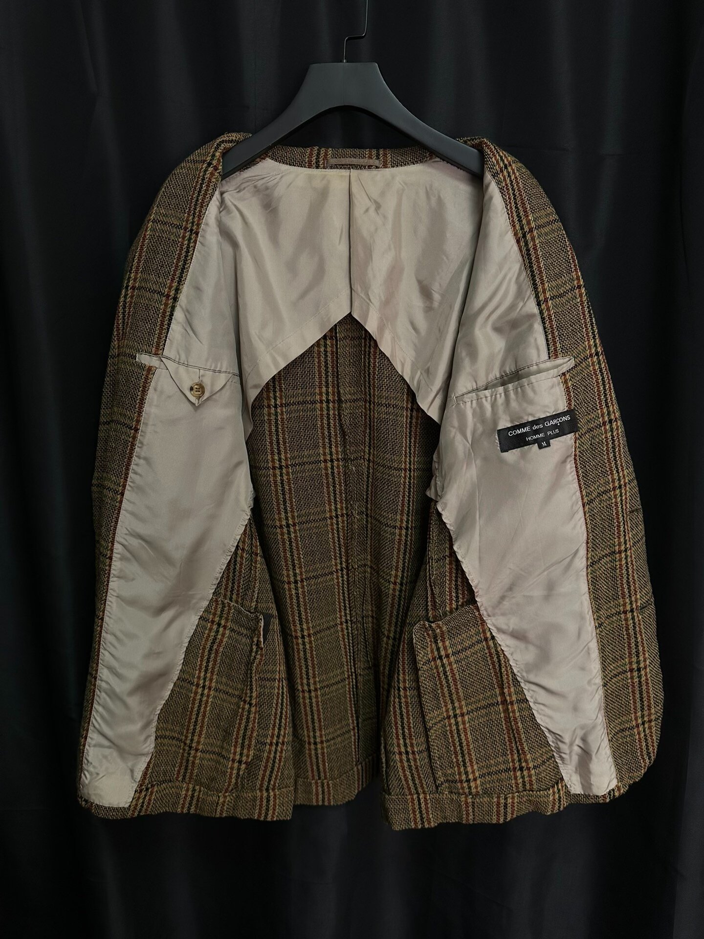 Comme des Garcons 93SS Plaid Woven Runway Coat — back