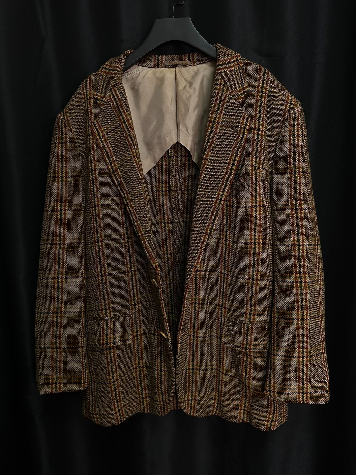 Comme des Garcons 93SS Plaid Woven Runway Coat — detail